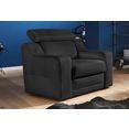 exxpo - sofa fashion fauteuil met verstelbare hoofdsteun resp. rugleuning zwart