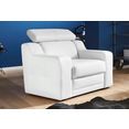 exxpo - sofa fashion fauteuil met verstelbare hoofdsteun resp. rugleuning wit