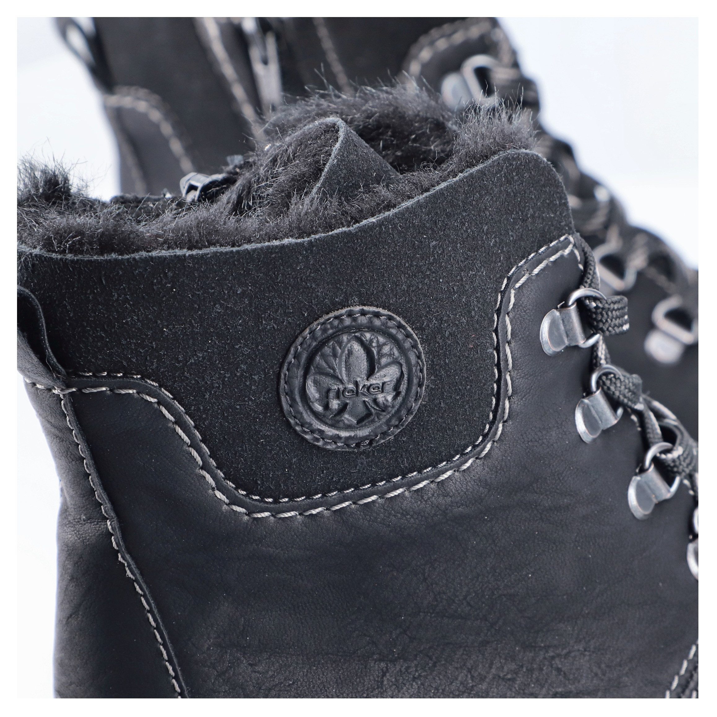 Rieker Winterlaarsjes , veterschoenen, outdoor enkellaars, bergbeklimmer-look, met warme voering