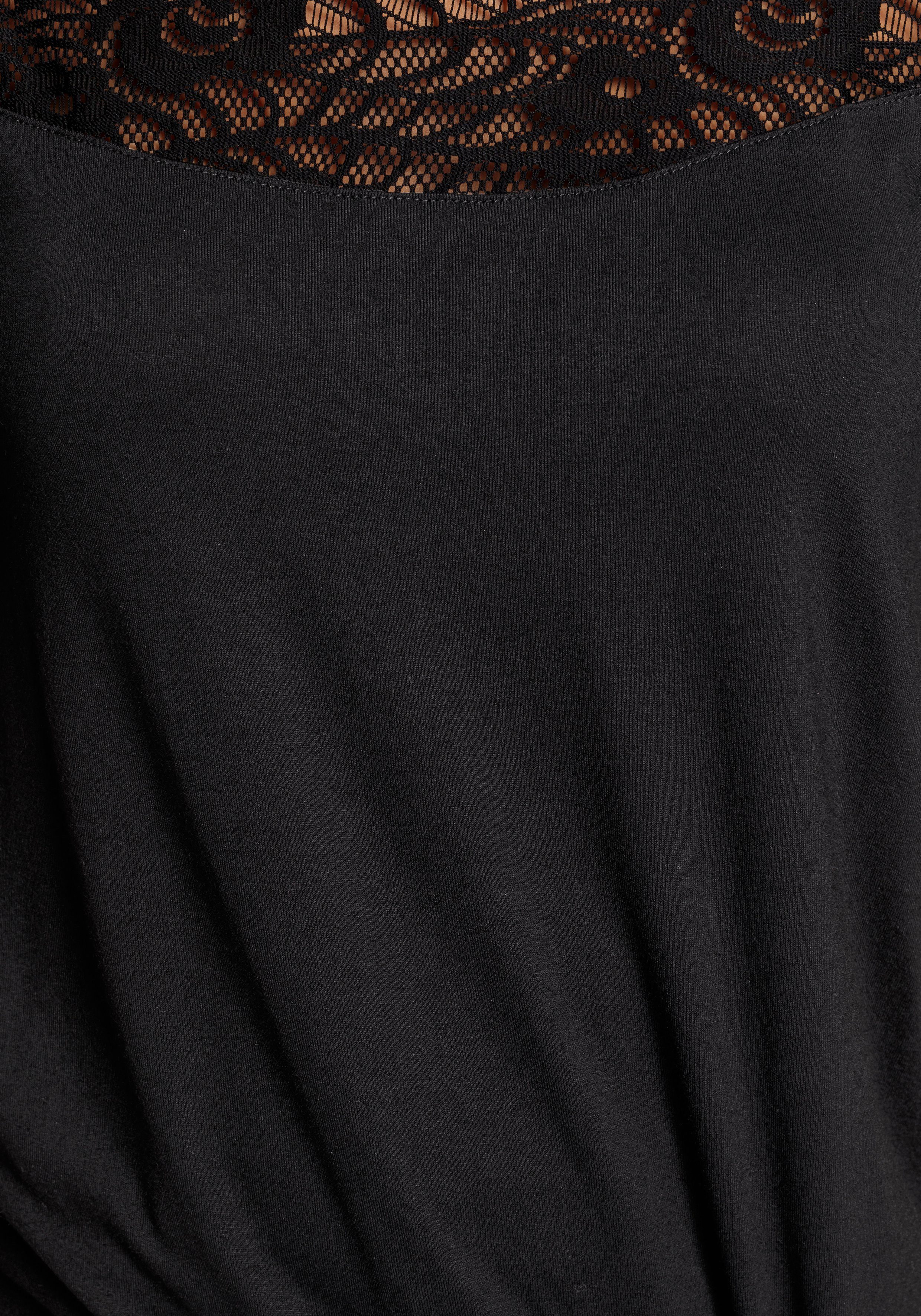Laura Scott Wikkelshirt halfarm, figuurvolgende pasvorm, van single jersey en kant