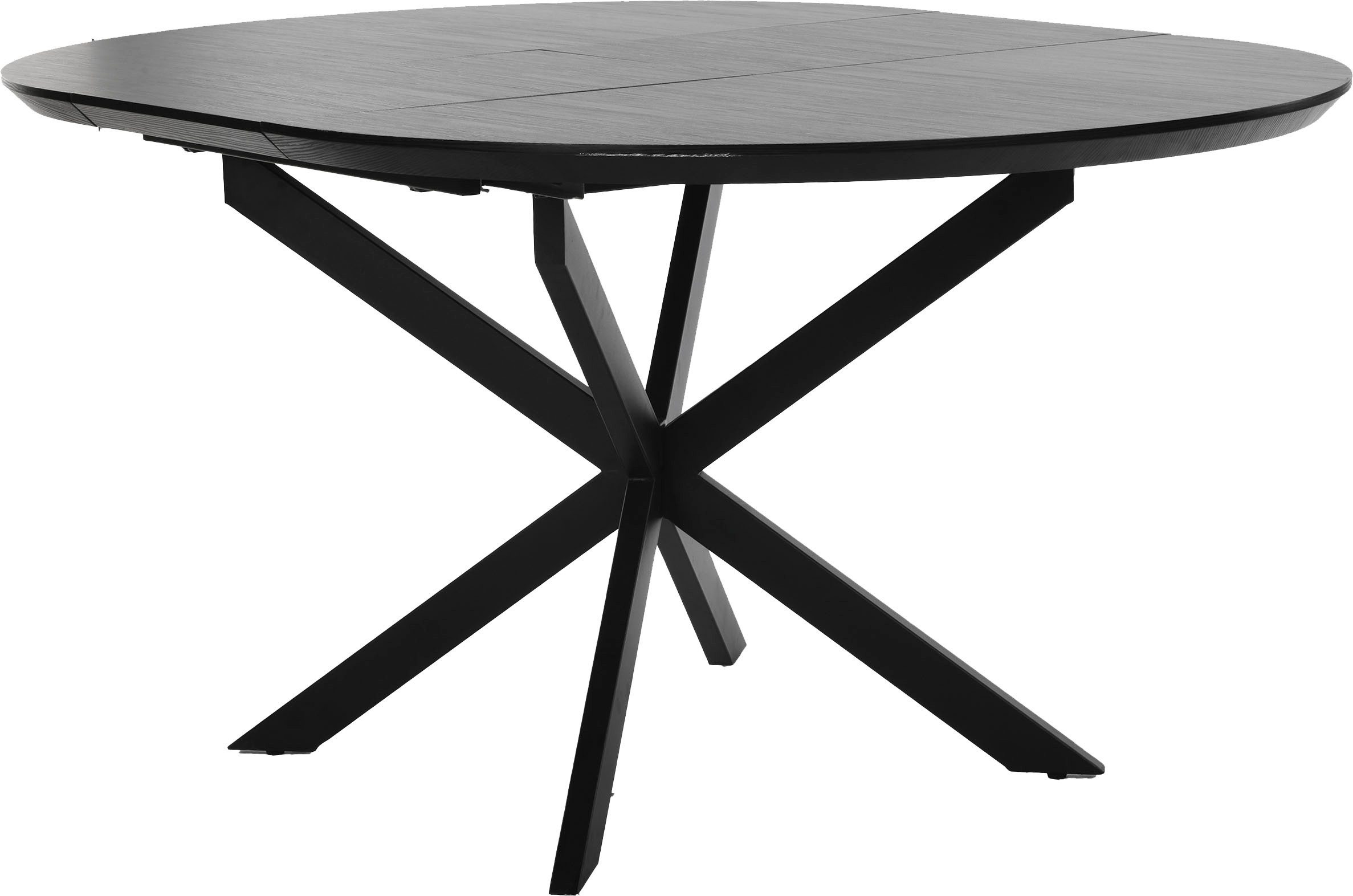 byLIVING Eettafel Oregon Uittrek 120-160 cm, met Zwitserse rand, eiken-look zwart