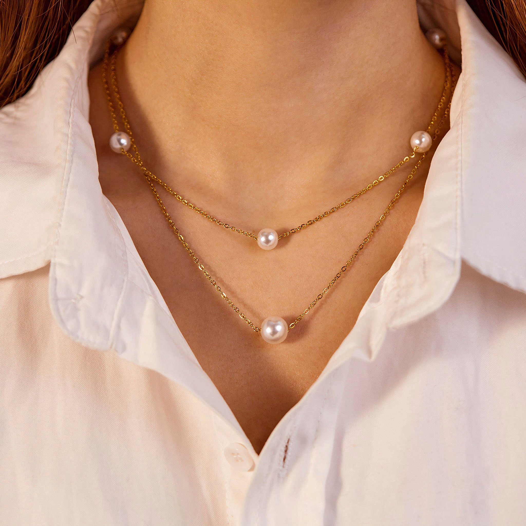 Firetti Ketting met hanger Sieraden cadeau roestvrijstalen halssieraden halsketting laag dubbelrijig