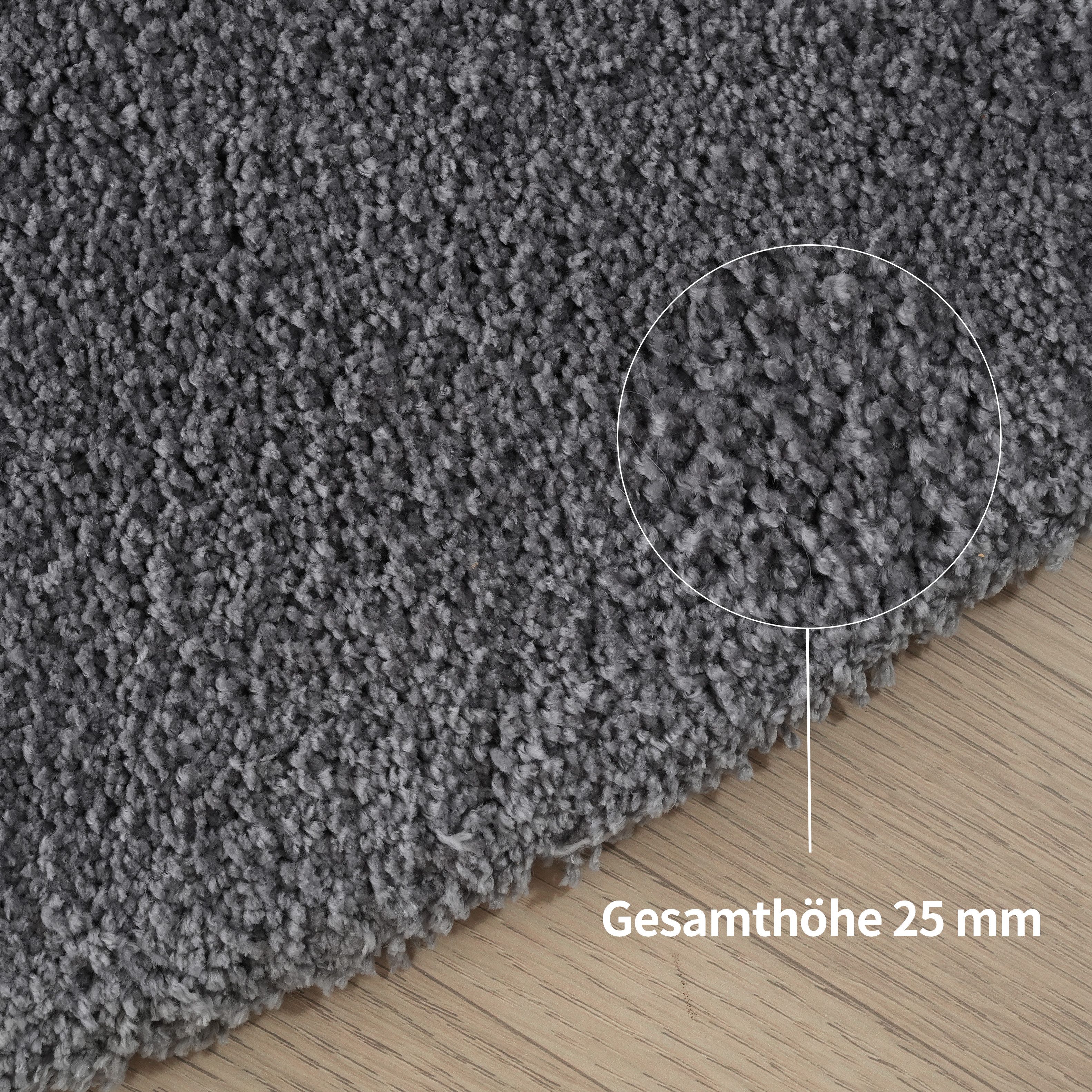 LeGer Home by Lena Gercke Hoogpolig vloerkleed Halrum, effen, bijzondere vorm, modern organische vorm, boonvorm, knuffelig, woonkamer, slaapkamer