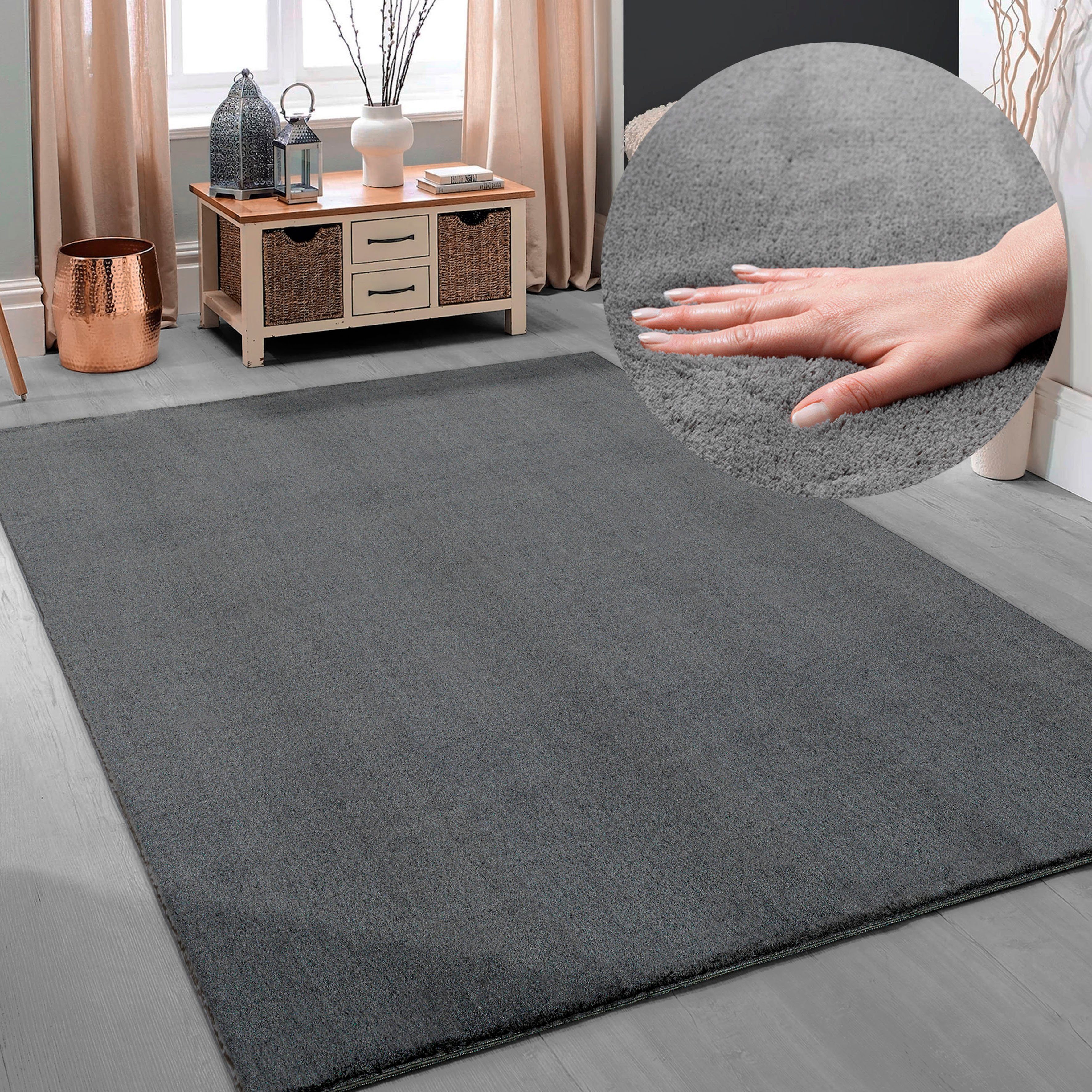 my home Vloerkleed Arabell, vloerkleed van imitatiebont fluffy, knuffelig, faux-bont look, antislip onderzijde, wasbaar