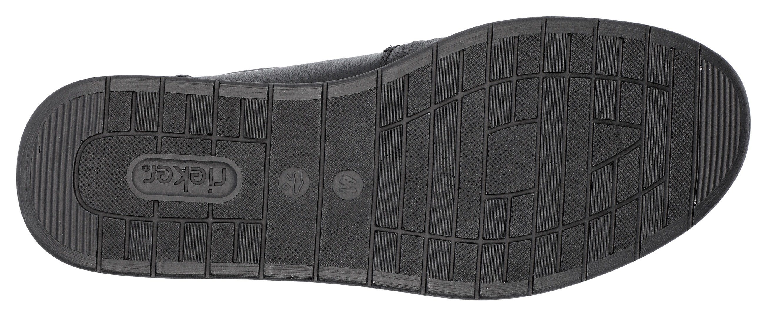 Rieker Instappers Mokassin, loafer, comfortschoen met ingewikkelde randnaad