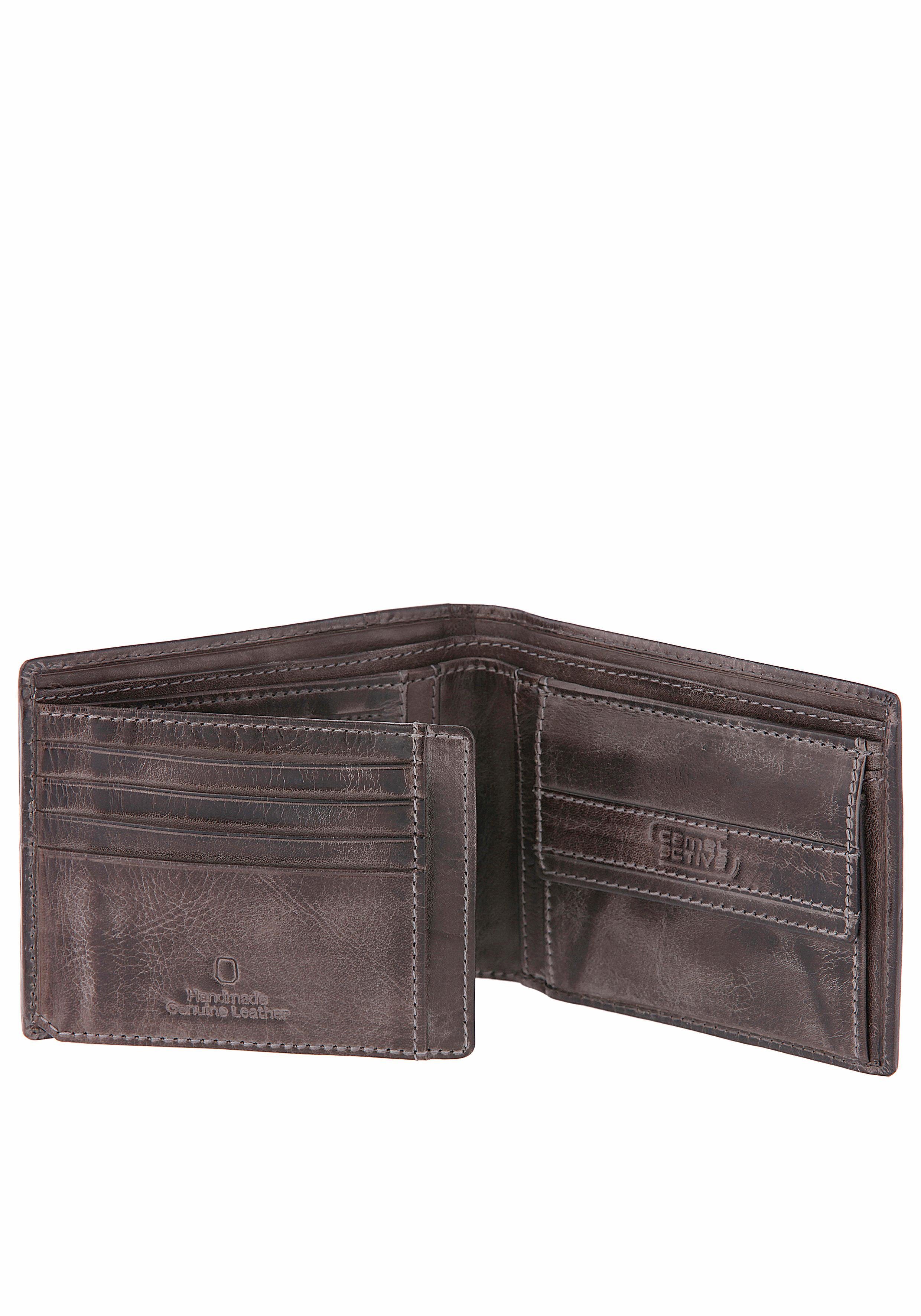 camel active Portemonnee Melbourne van hoogwaardig rundleer met robuuste stiksels in used look