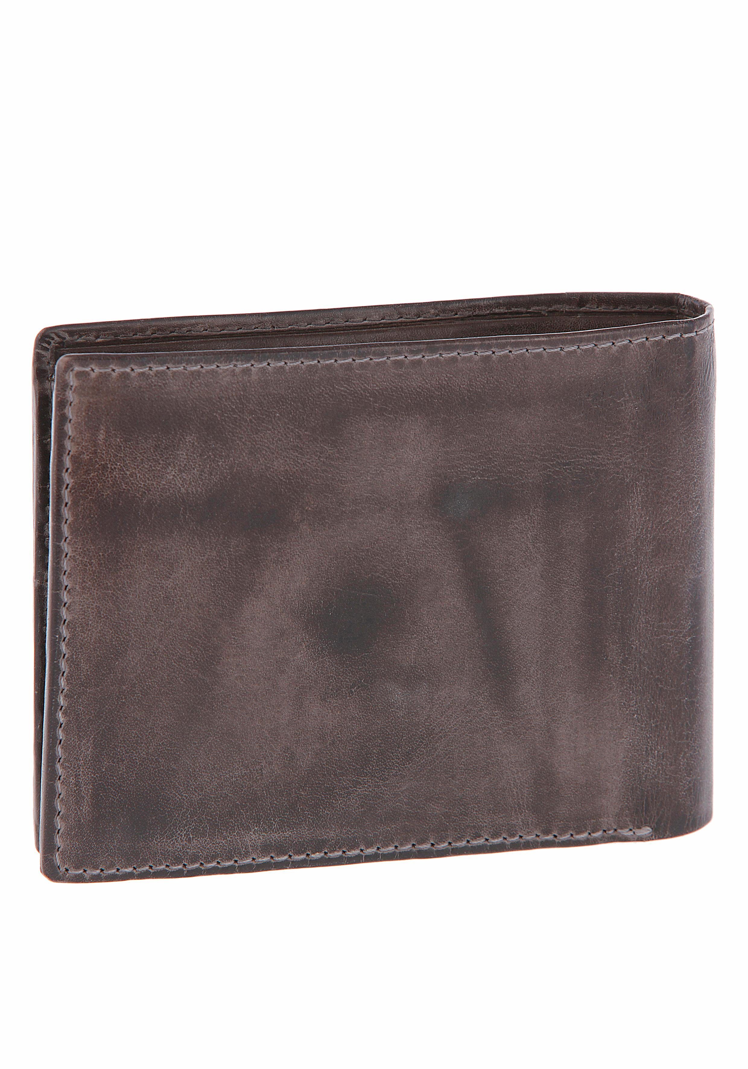 camel active Portemonnee Melbourne van hoogwaardig rundleer met robuuste stiksels in used look