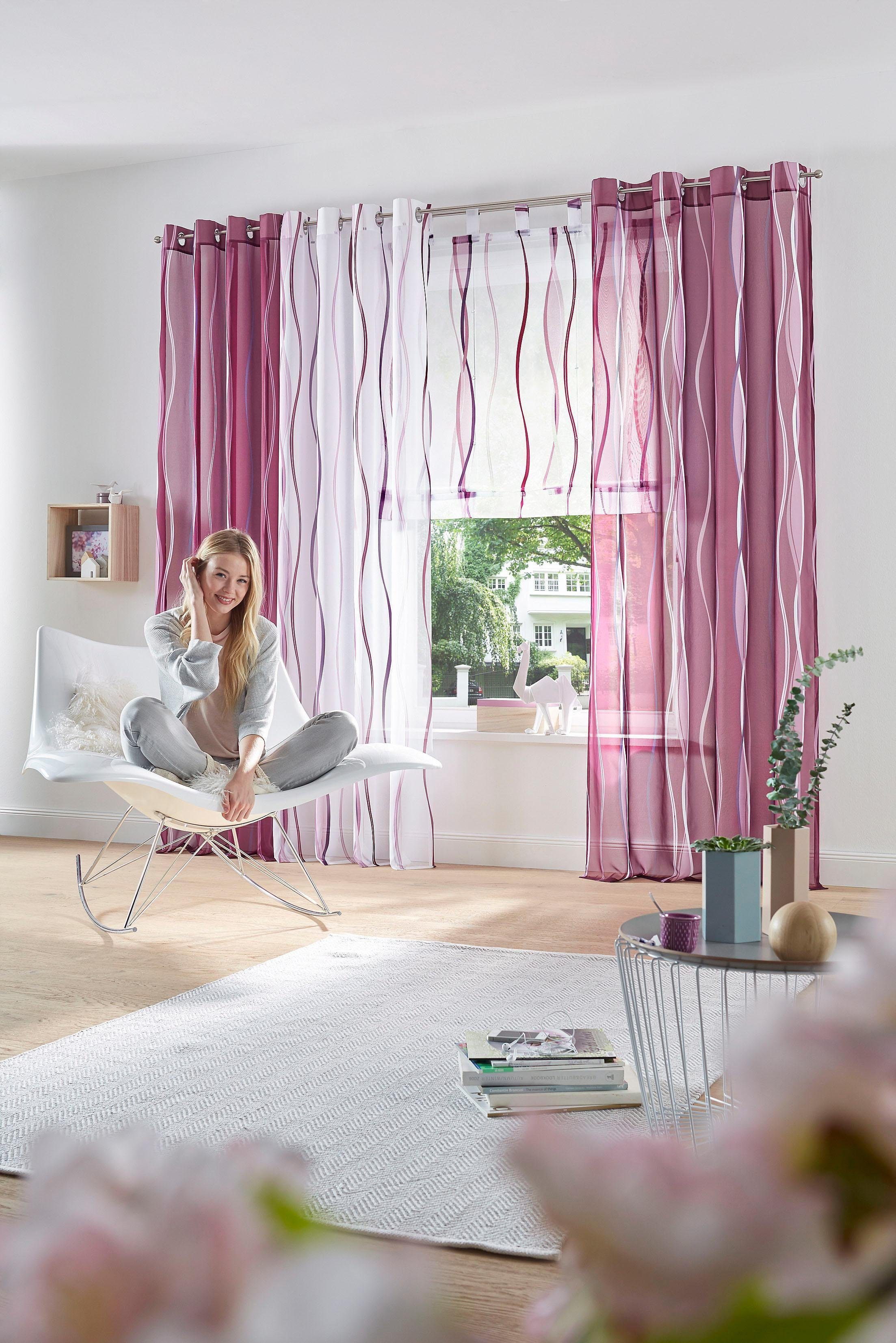 my home Romeins rolgordijn Dimona Transparant, voile, polyester (1 stuk)