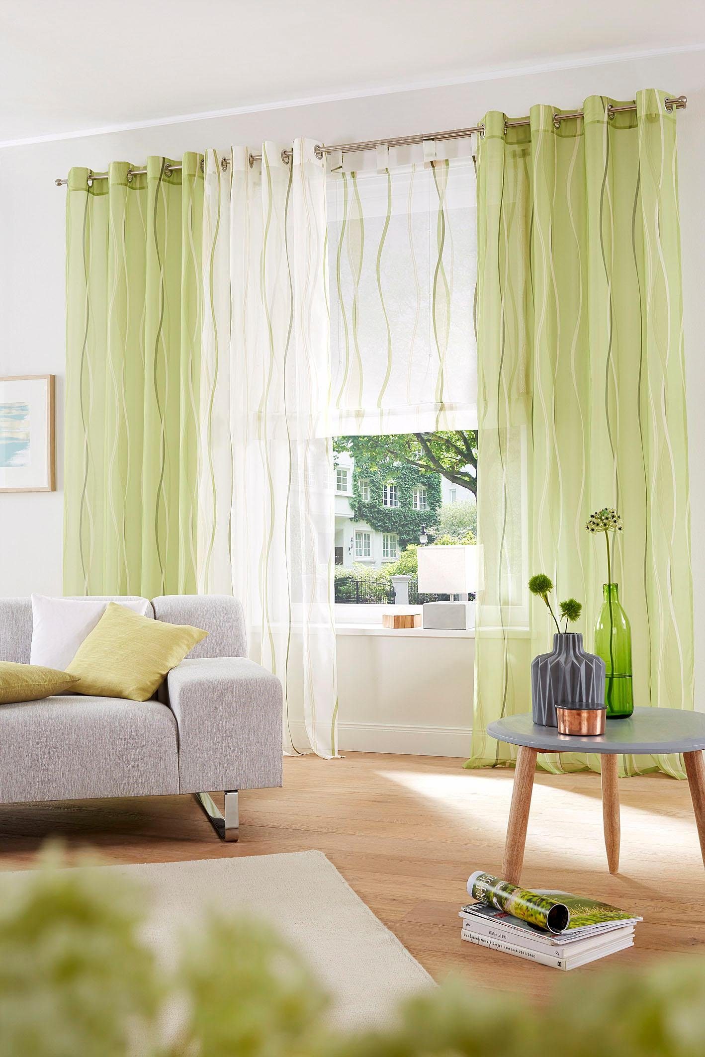 my home Gordijn Dimona set van 2, transparant, voile, polyester (2 stuks)