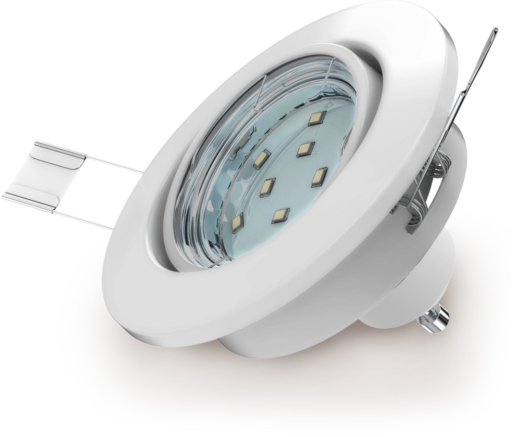 B.K.Licht Ledinbouwlamp 6-delige set inbouwspots, draaibare inbouwspots, platte plafondstralers (6 stuks)
