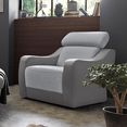 exxpo - sofa fashion fauteuil inclusief hoofd- resp. verstelbare rugleuning zilver