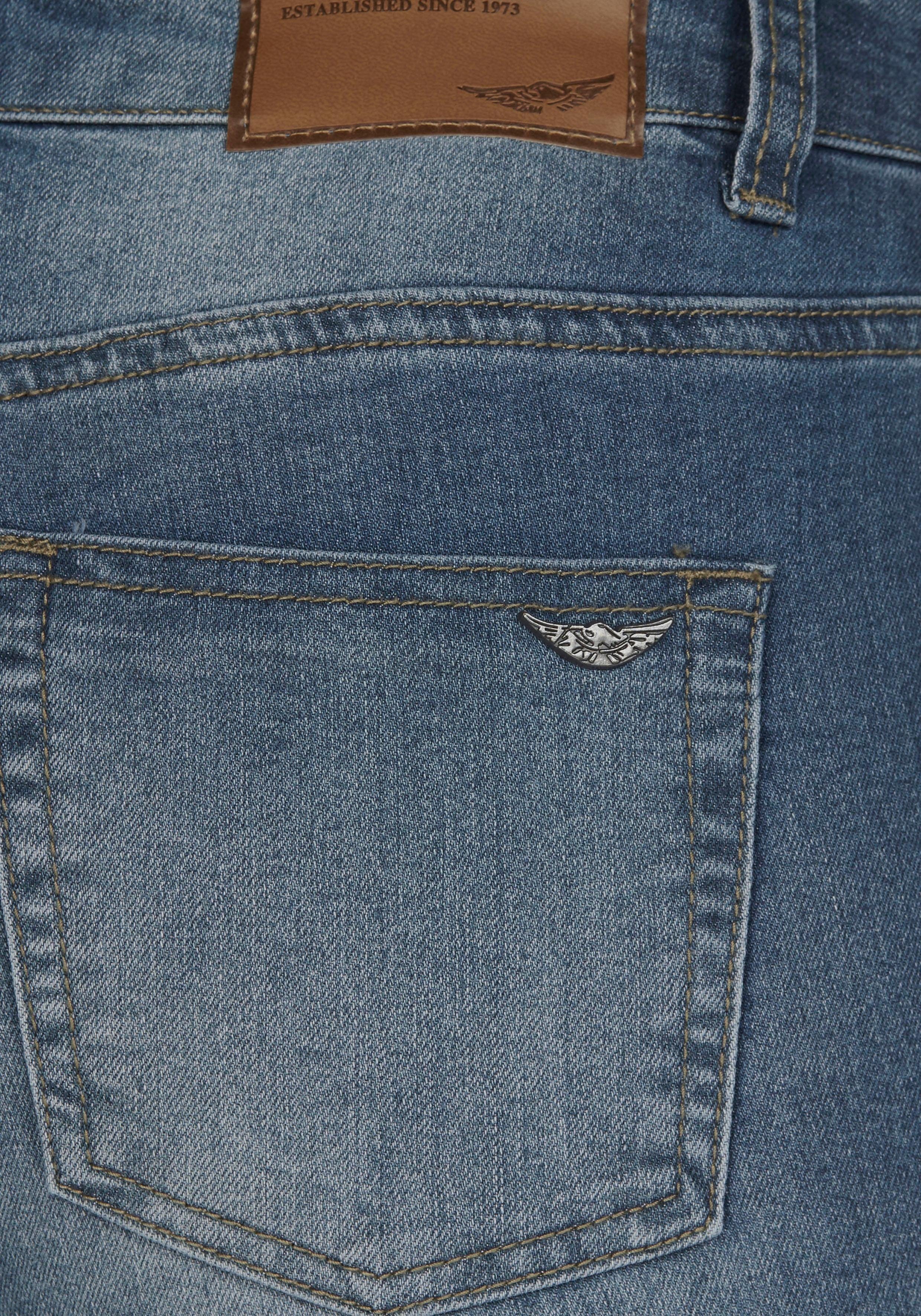 Arizona Slim fit jeans Shaping strakke pasvorm, skinny jeans, used-look-wassing, hoge taille