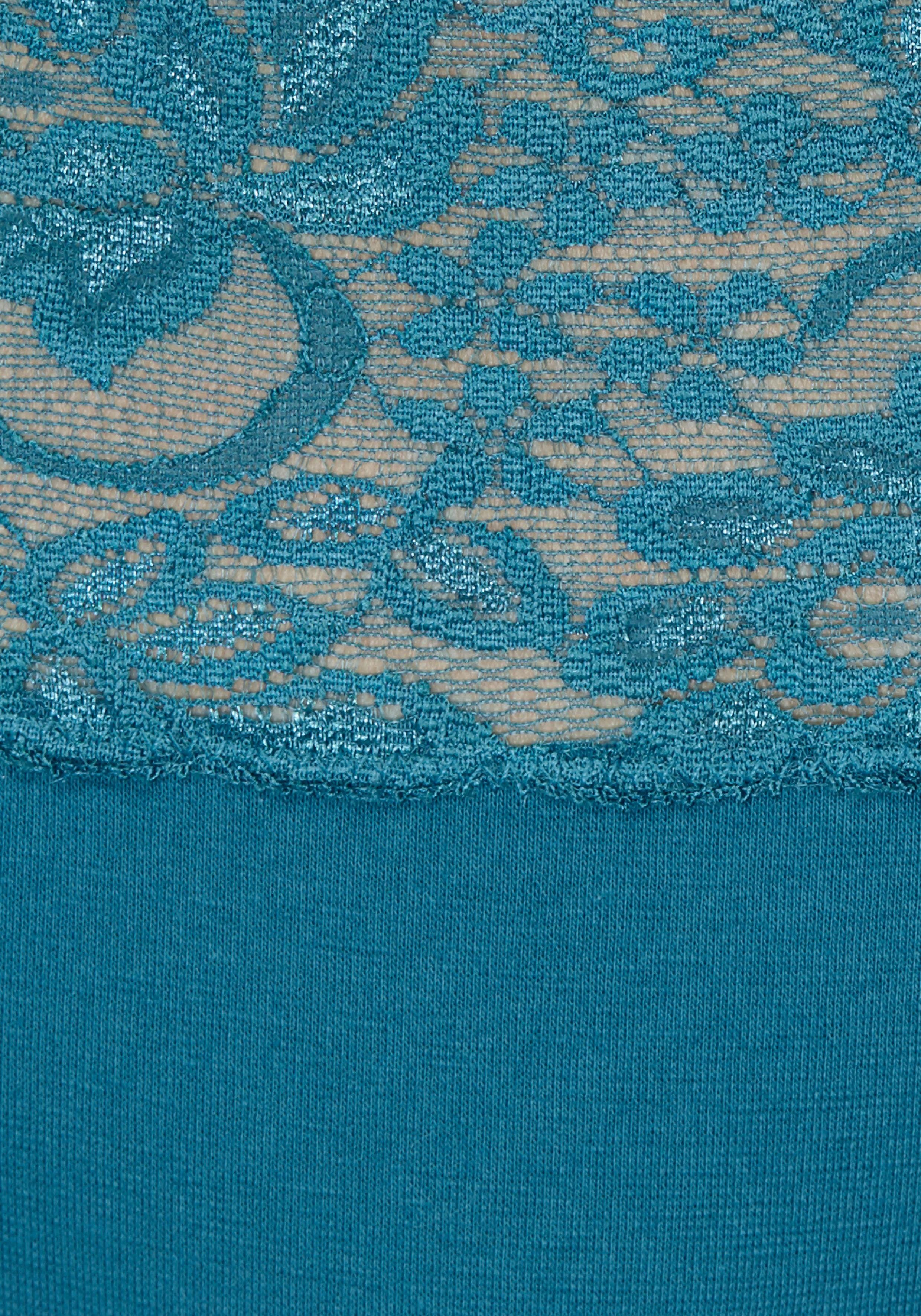 Vivance Slip van elastische katoen met florale kant (3 stuks)