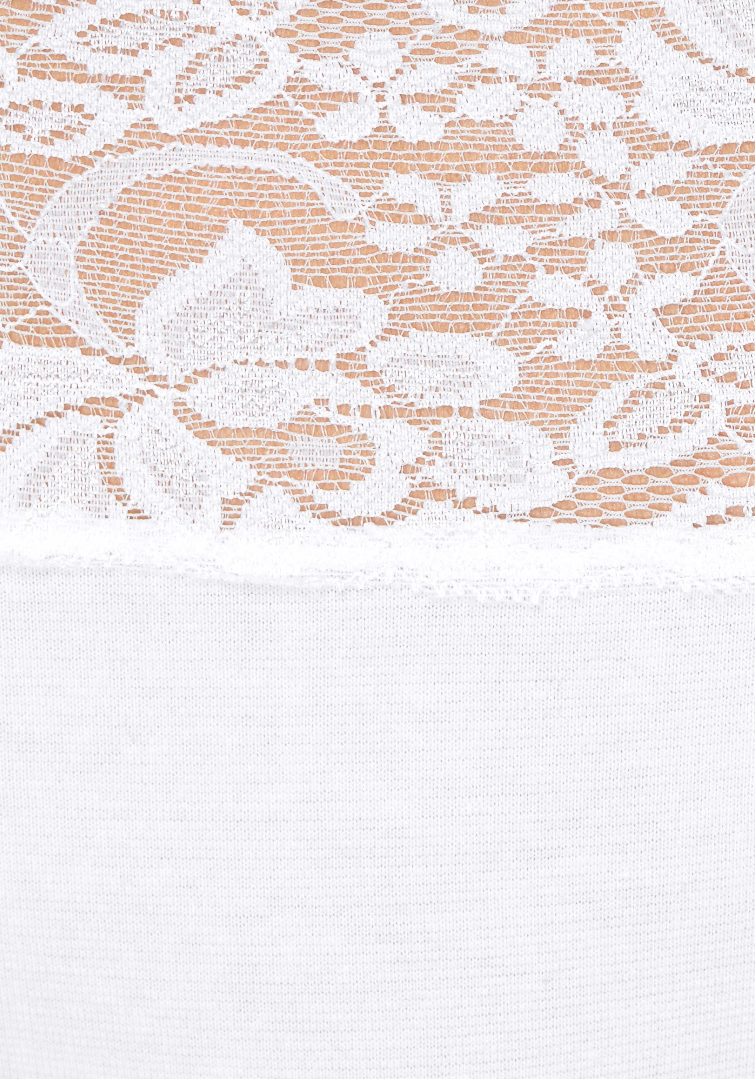 Vivance Slip van elastische katoen met florale kant (3 stuks)