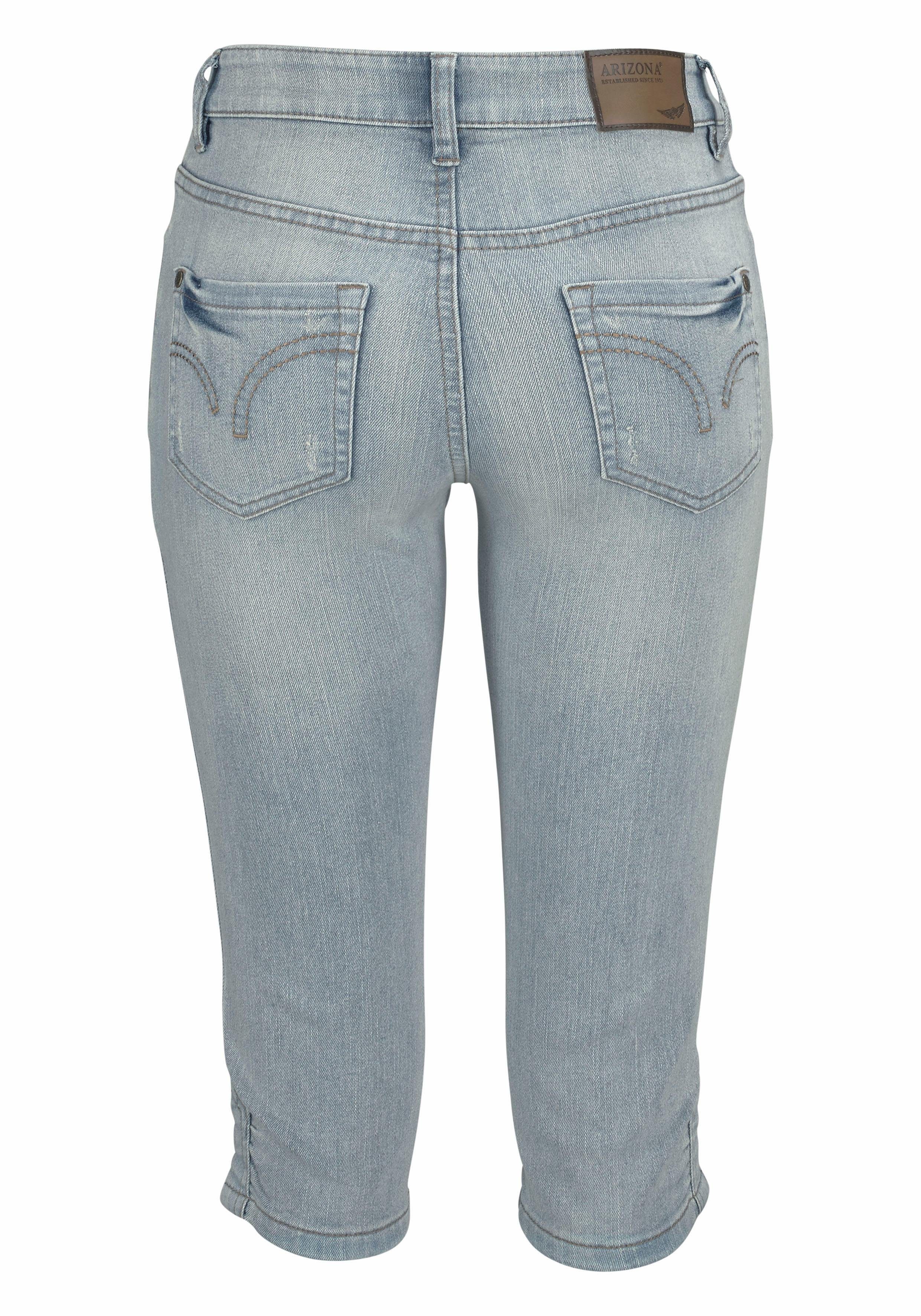Arizona Capri jeans smalle pasvorm, met destroyed-effecten, lage taille
