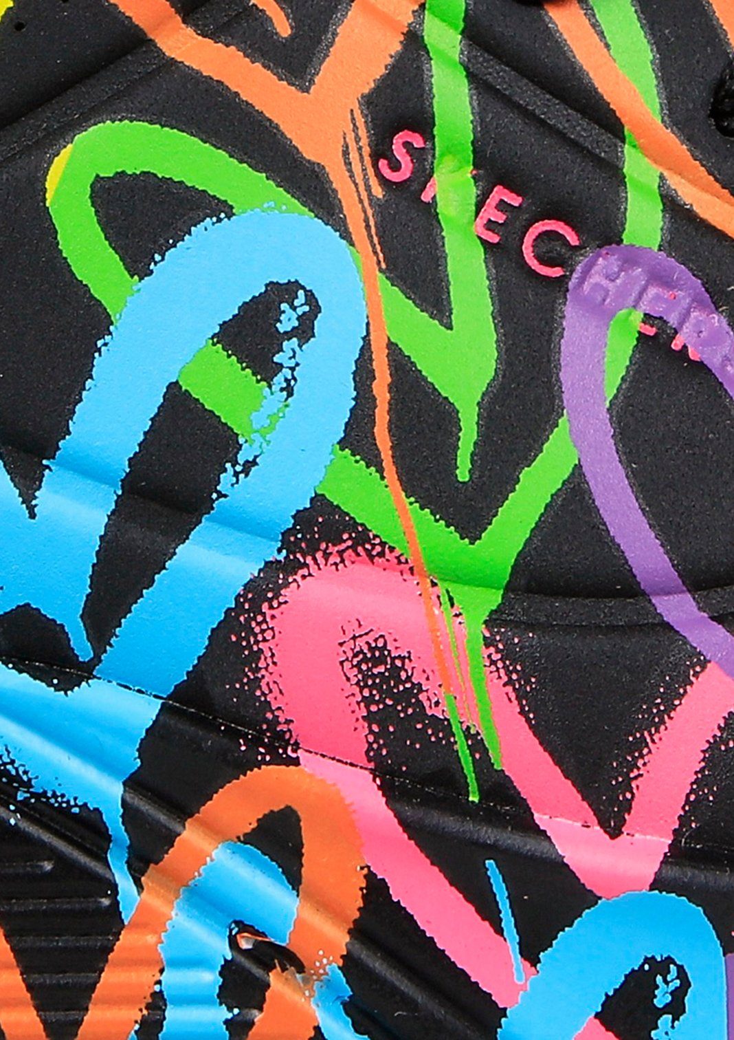 Skechers Sneakers UNO - HIGHLIGHT LOVE , vrijetijdsschoen, lage schoen, veterschoen met hartjes-print