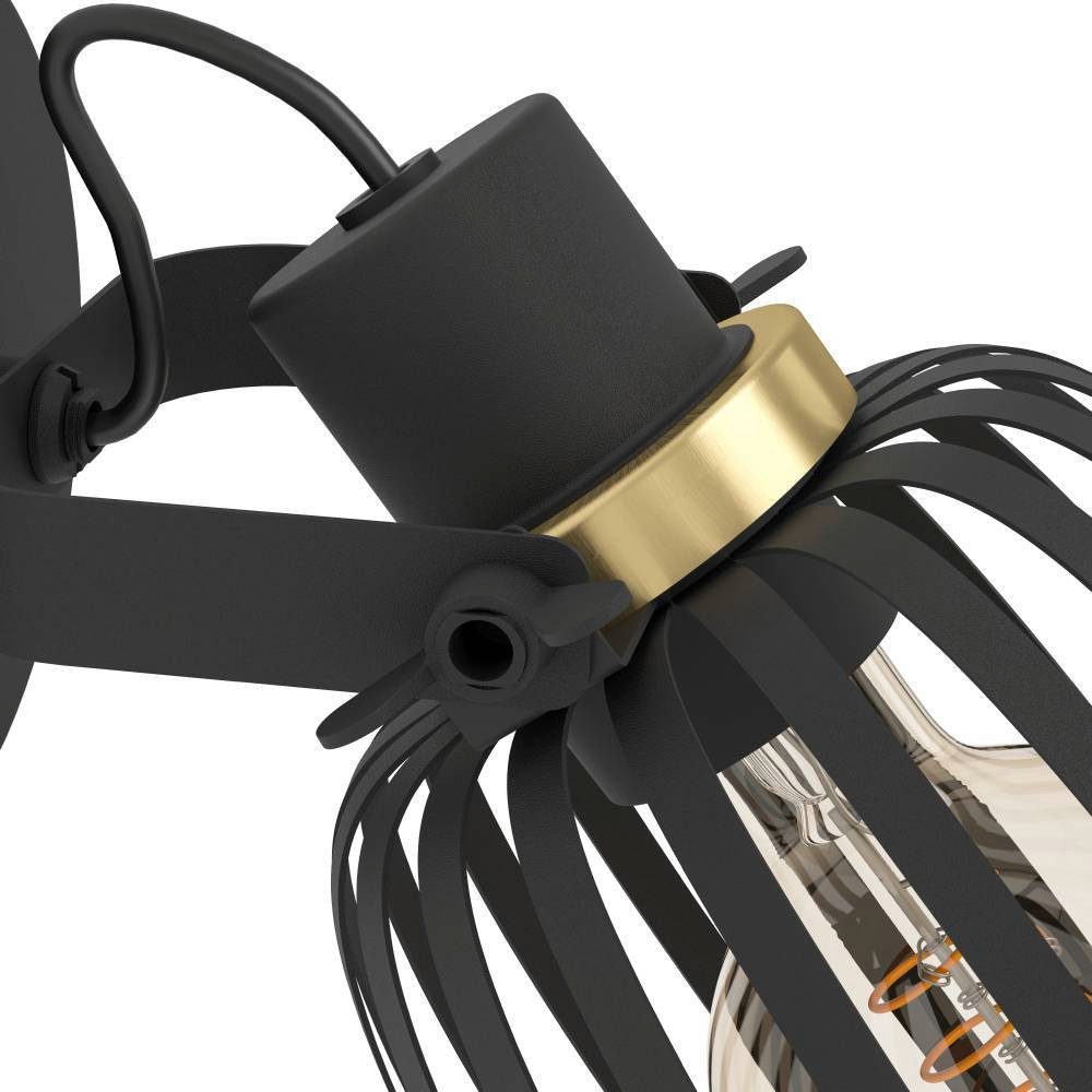 EGLO Plafondspot Girona Wandlamp, wandspot van metaal in zwart en geborsteld messing, E27 (1 stuk)