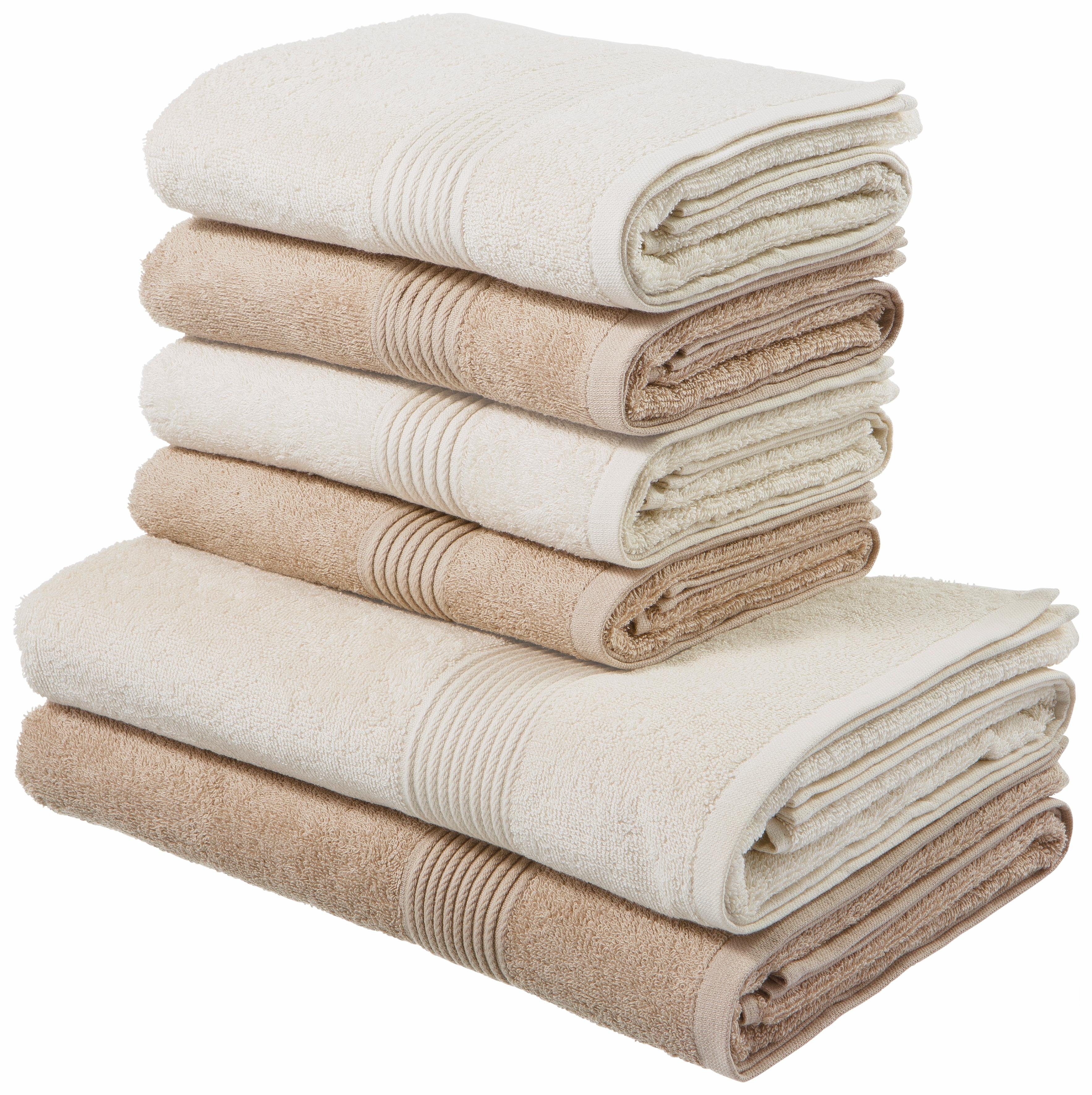 my home Handdoekenset ANNA gestreept randdessin, handdoekset, handdoeken van katoen 6-delig) online gekocht | OTTO