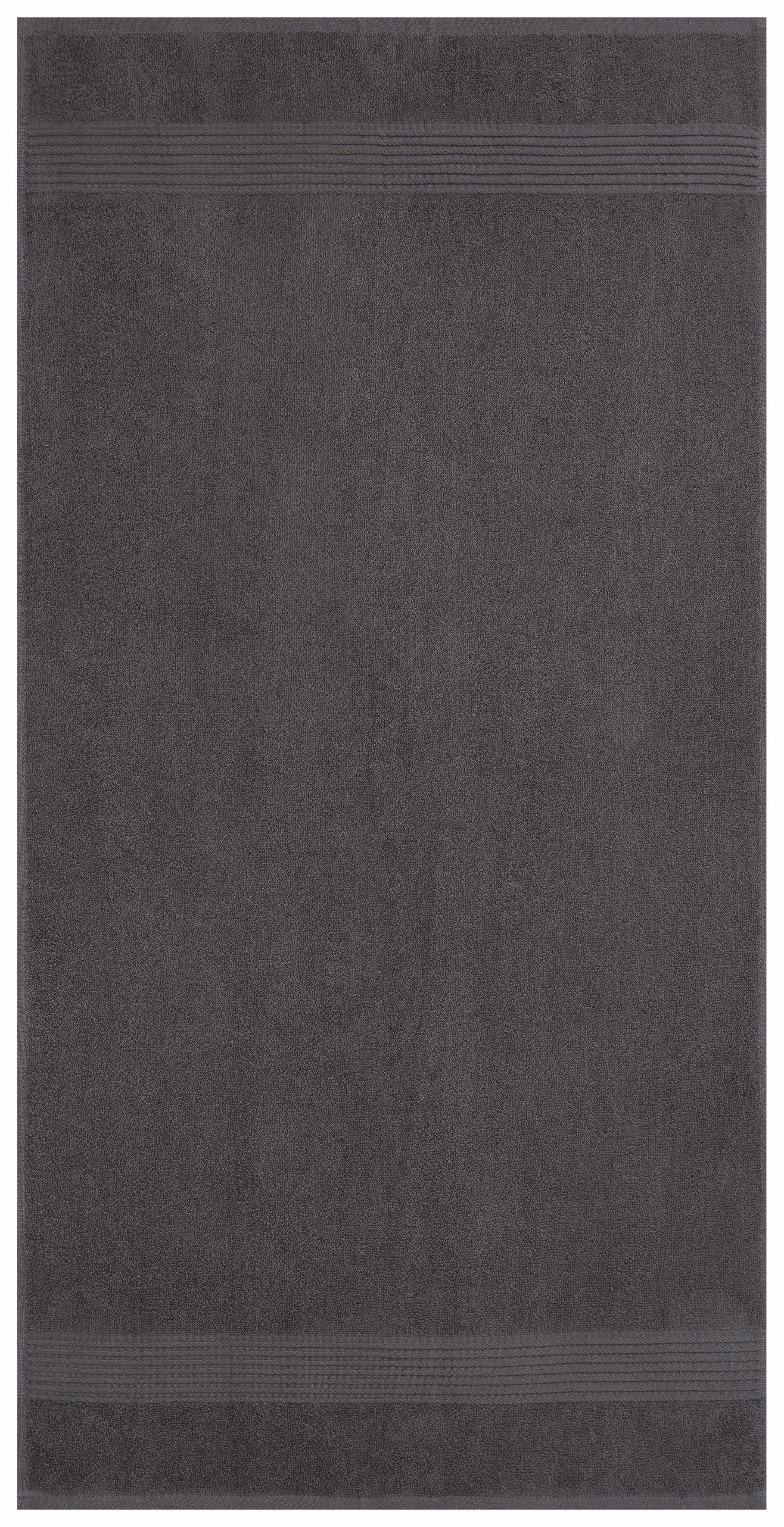 my home Handdoekenset Anna, 2 douchehanddoeken 70x140, 4 handdoeken 50x100 Handdoekset, gestreept randdessin, 100% katoen, tweekleurig (set, 6-delig)