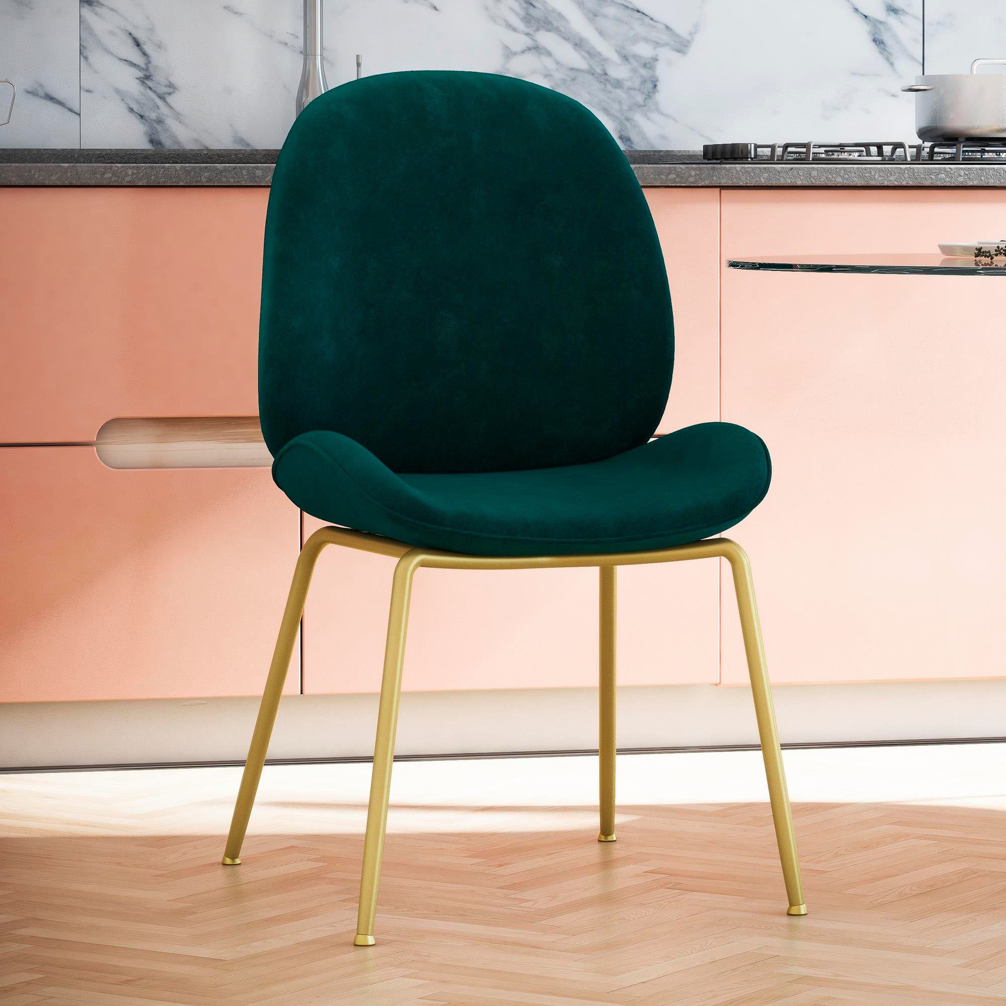 CosmoLiving by Cosmopolitan Eetkamerstoel Astor Zacht verdikte zitting en rugleuning, messingkleurig frame, zithoogte 47 cm (1 stuk)