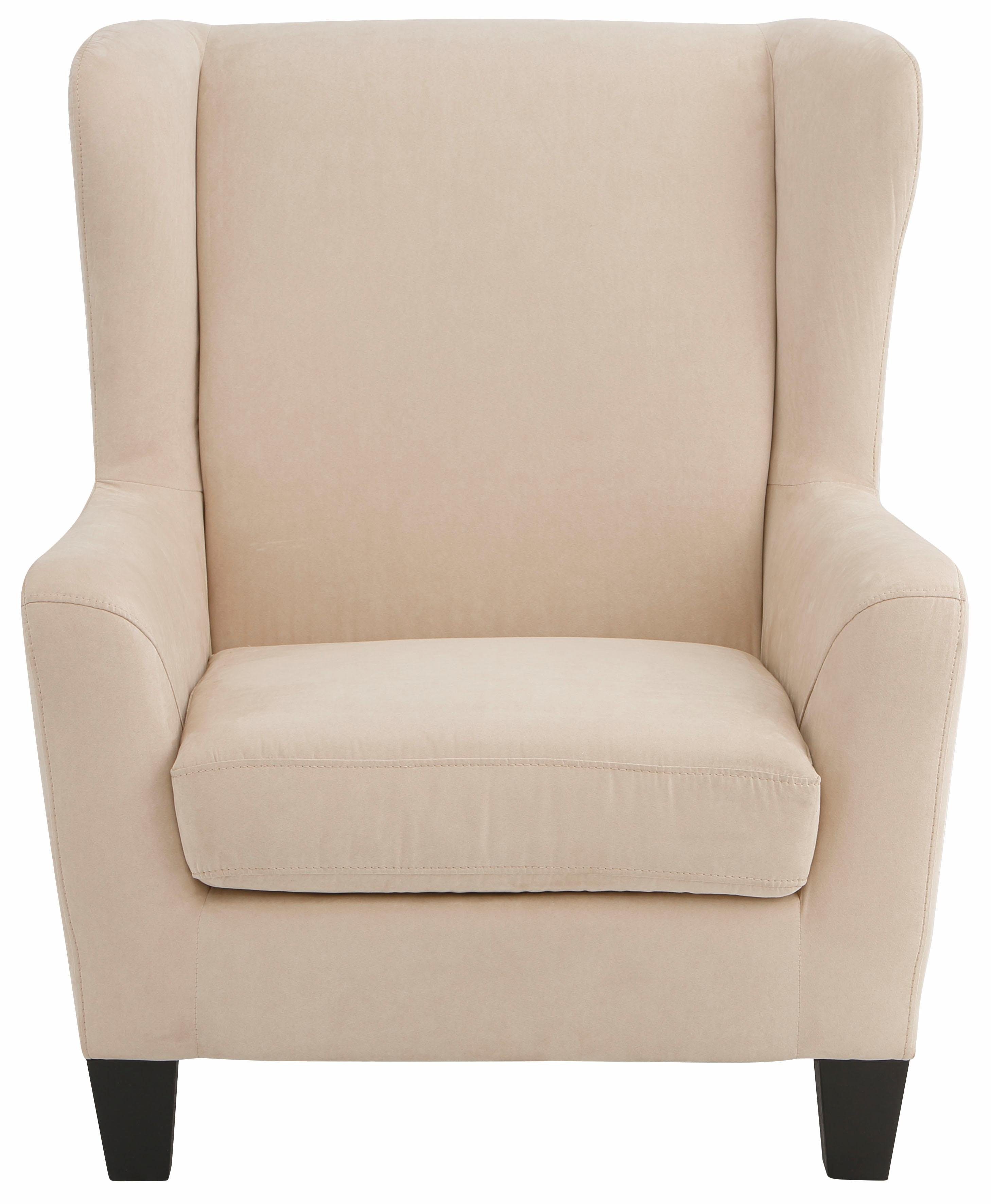 Home affaire Oorfauteuil Chilly, stoel met poef en verenvering, in cord en microvezel bekleding, onze permanente lage prijs (set, 2 stuks)