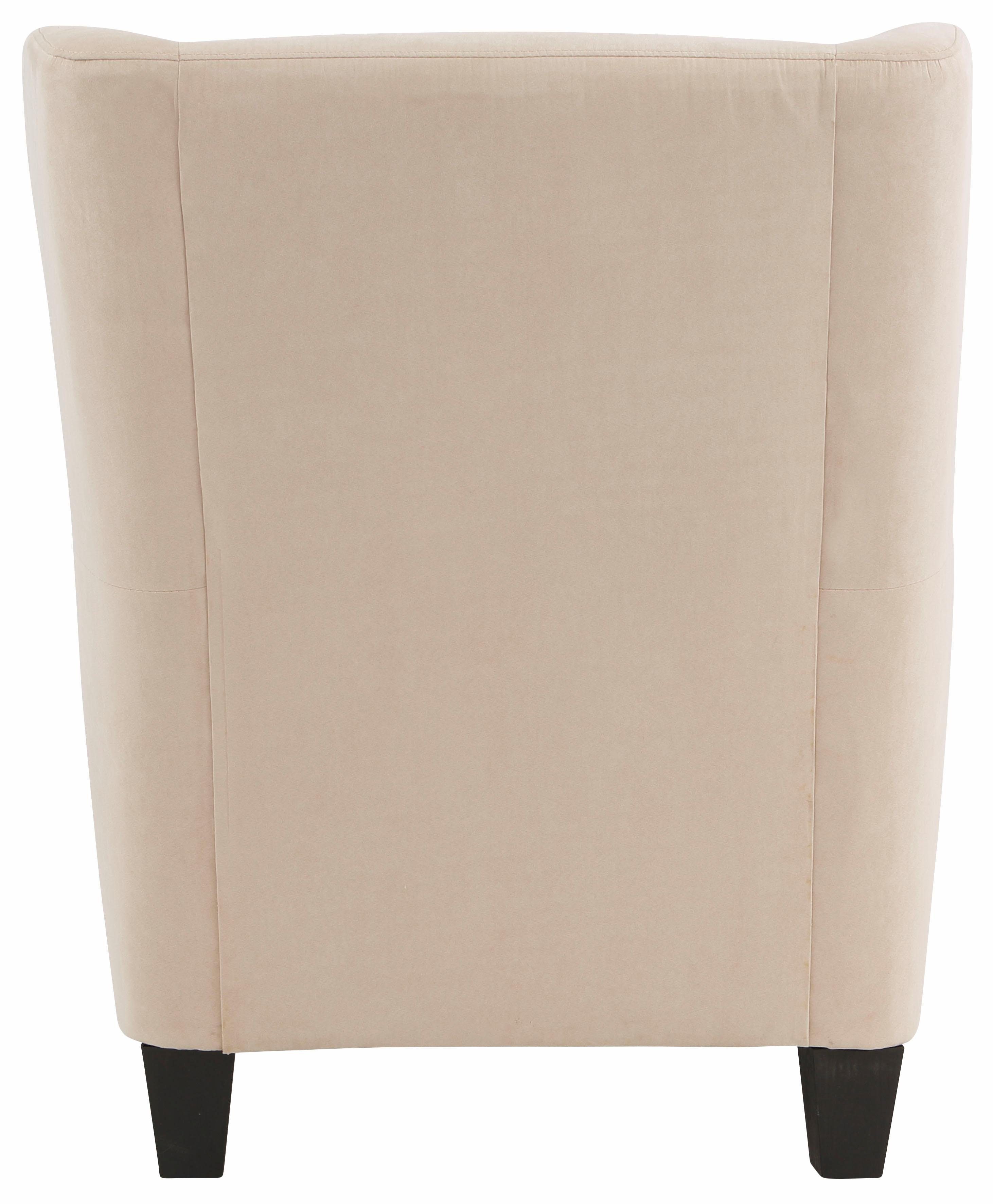 Home affaire Oorfauteuil Chilly, stoel met poef en verenvering, in cord en microvezel bekleding, onze permanente lage prijs (set, 2 stuks)