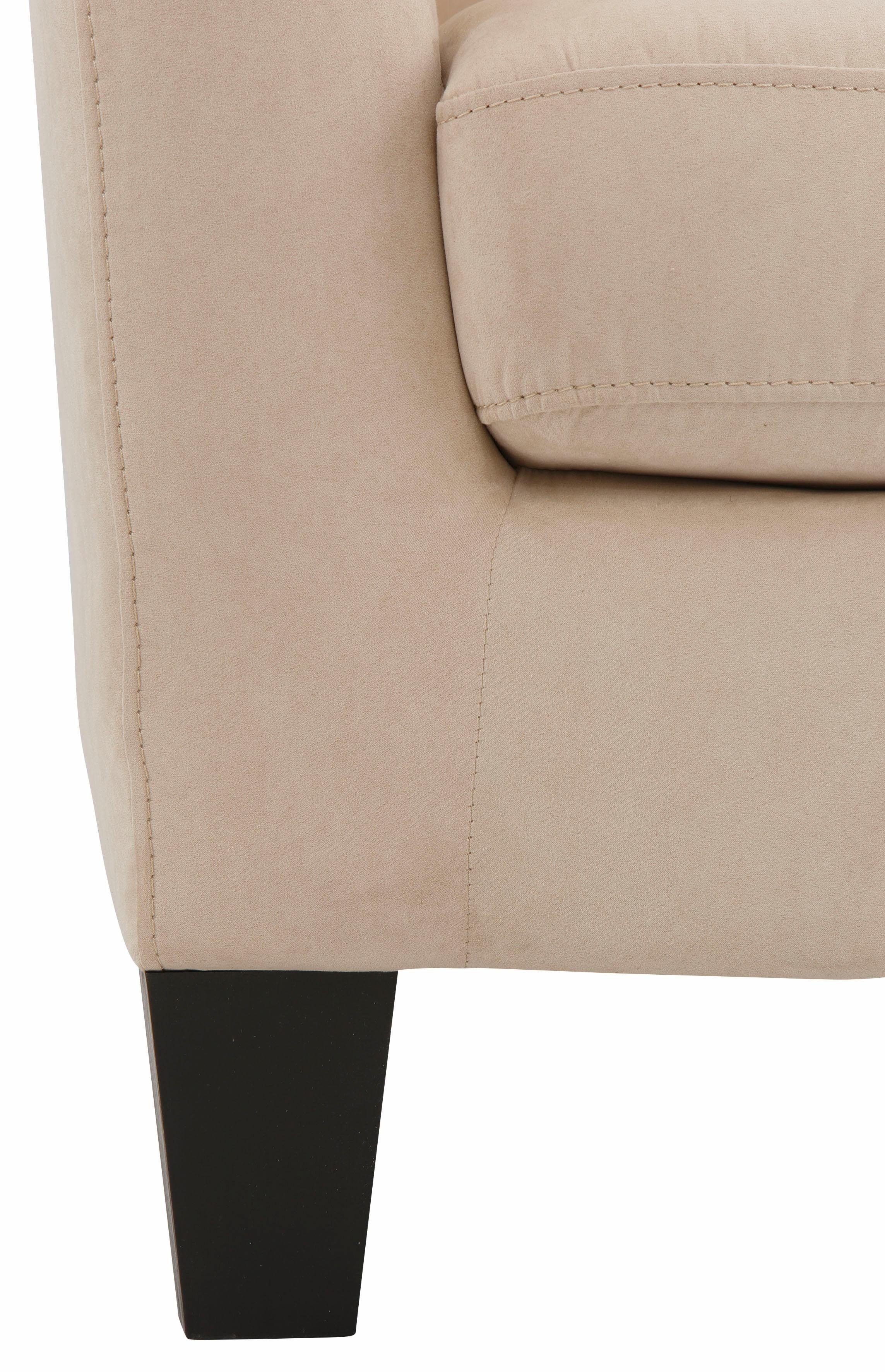 Home affaire Oorfauteuil Chilly, stoel met poef en verenvering, in cord en microvezel bekleding, onze permanente lage prijs (set, 2 stuks)
