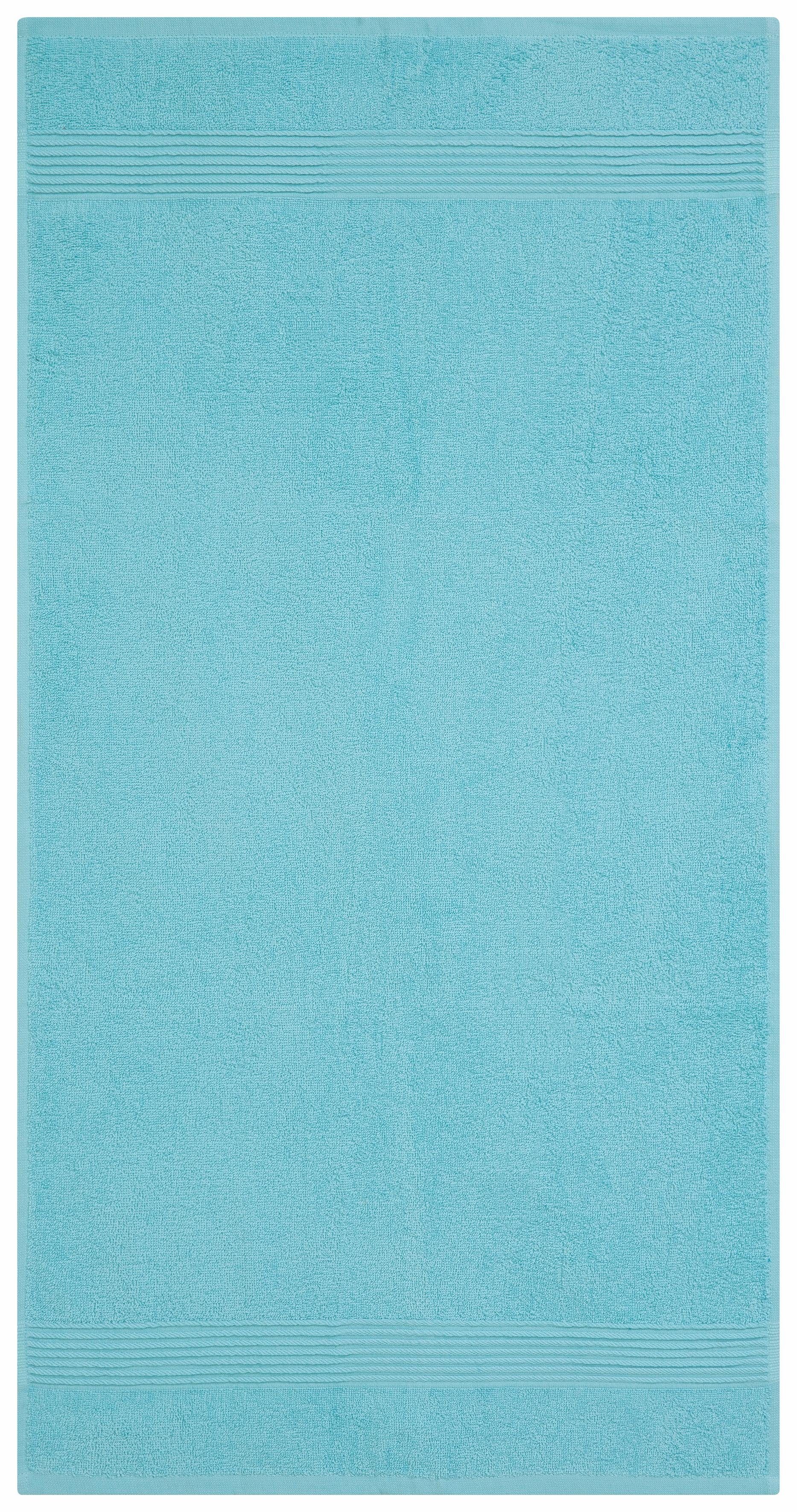 my home Handdoekenset Anna, 2 douchehanddoeken 70x140, 4 handdoeken 50x100 Handdoekset, gestreept randdessin, 100% katoen, tweekleurig (set, 6-delig)