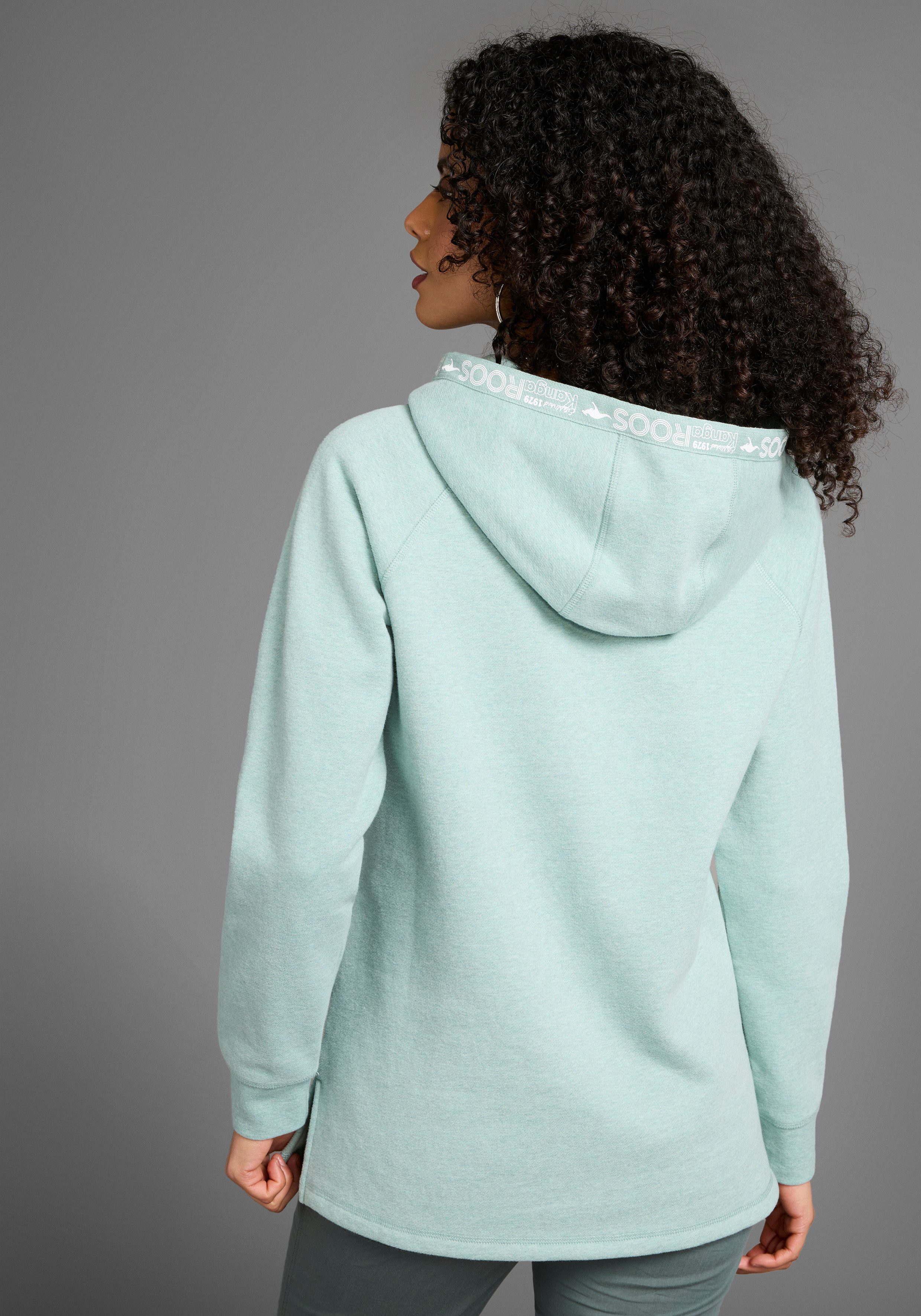 KangaROOS Lang sweatshirt met logotape aan de capuchon en split aan de zoom