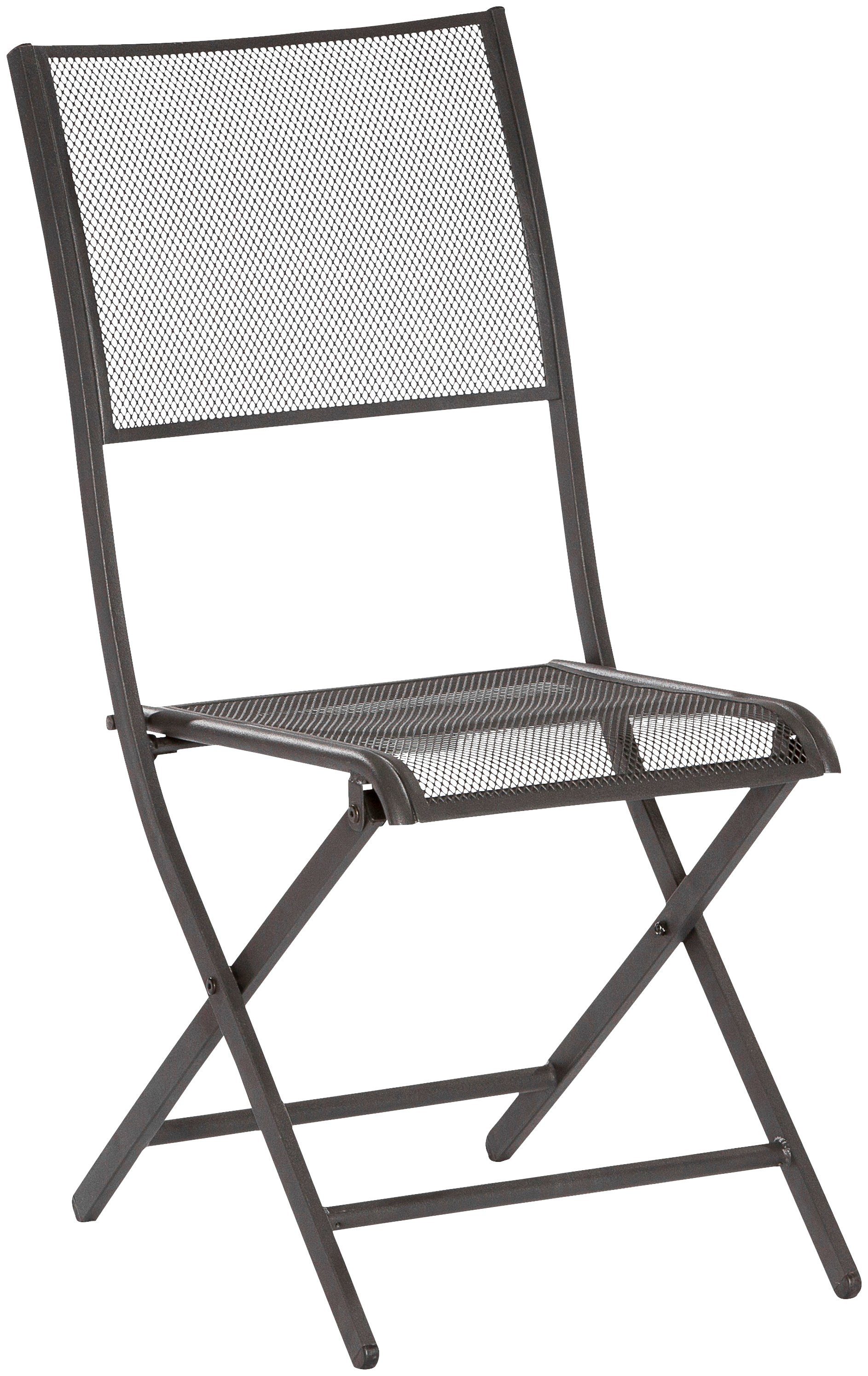 MERXX Tuinstoel Samos set van 2, stapelbaar, ovaal stalen onderstel 30 x 15 mm, zwart (set, 2 stuks) tuinstoelen zwart