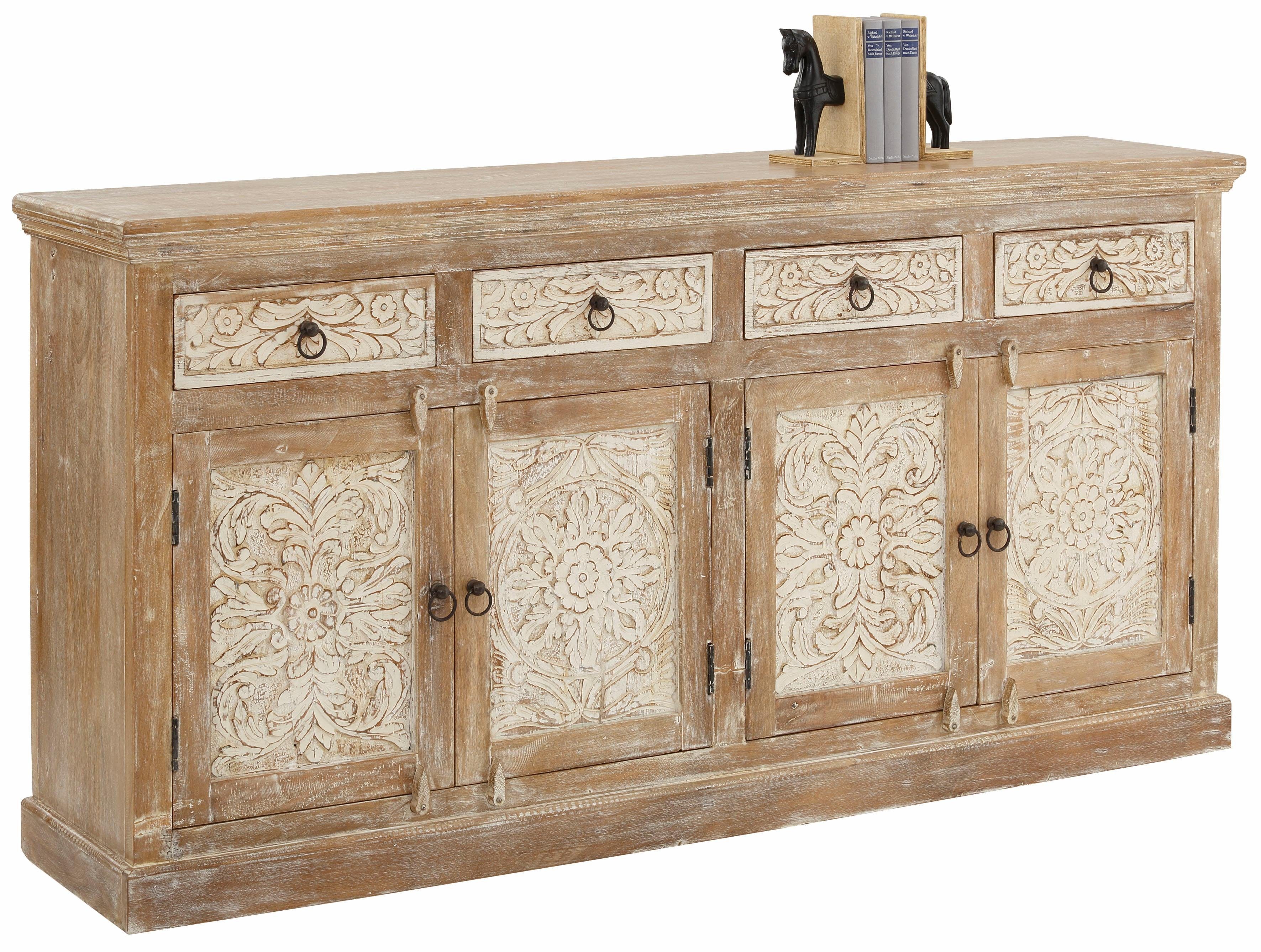 Home affaire Dressoir Malati Commode, breedte 179 cm dressoirs maat 179x40x88 cm bruin