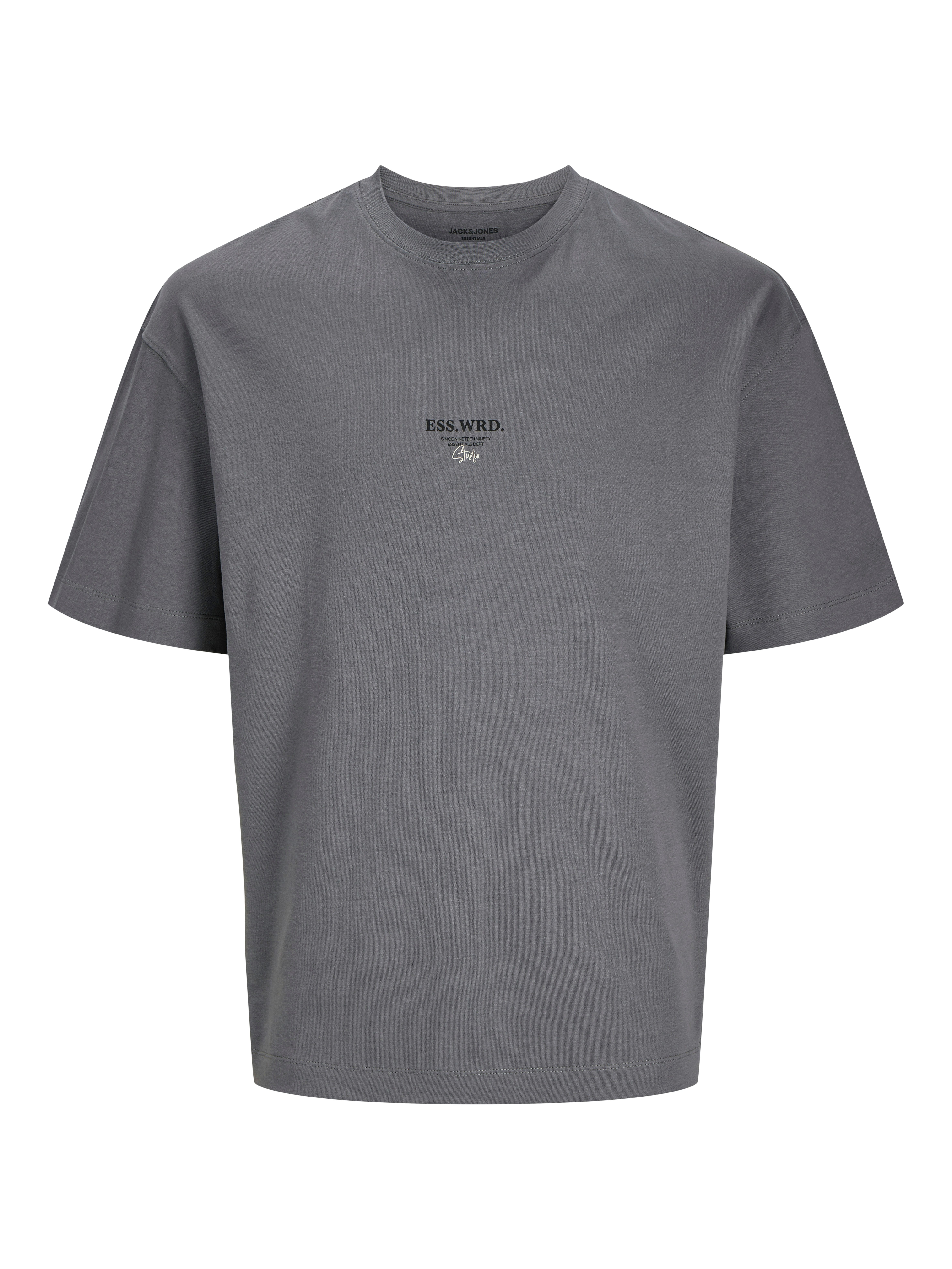 Jack & Jones Shirt met ronde hals JJEURBAN EDGE STUDIO TEE SS O-NECK NOOS heren ronde hals maat M grijs