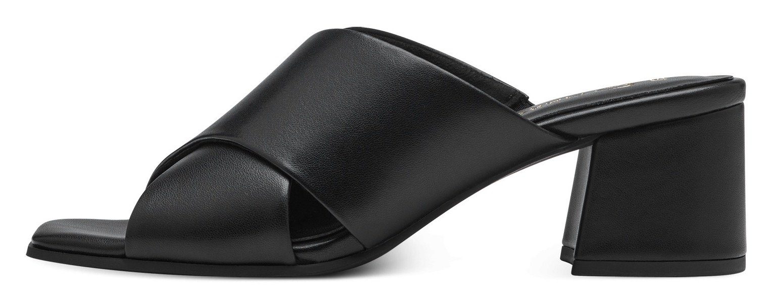 Marco Tozzi Slippers , blokhak, zomerschoen, slippers met gekruiste bandage