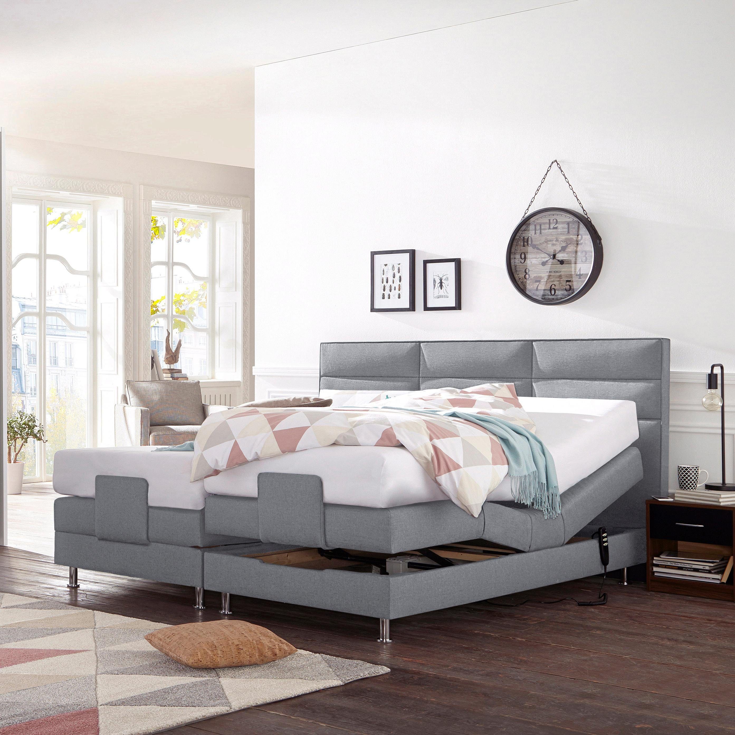 Westfalia Polsterbetten Boxspring met motor in diverse uitvoeringen boxsprings grijs
