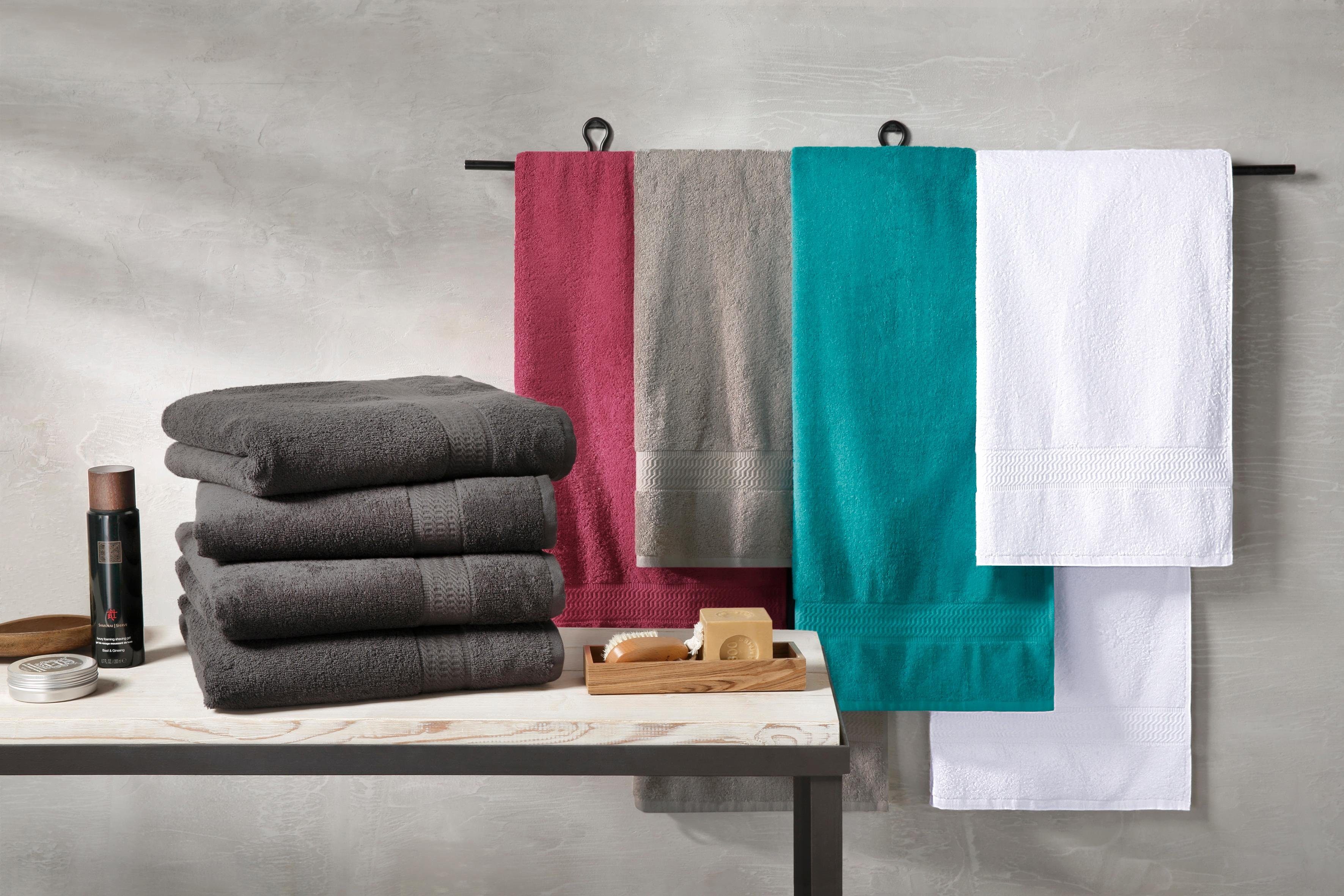 my home Douchelakens Juna, als set en serie verkrijgbaar, 4 douchehanddoeken, 70x140 cm (4 stuks)