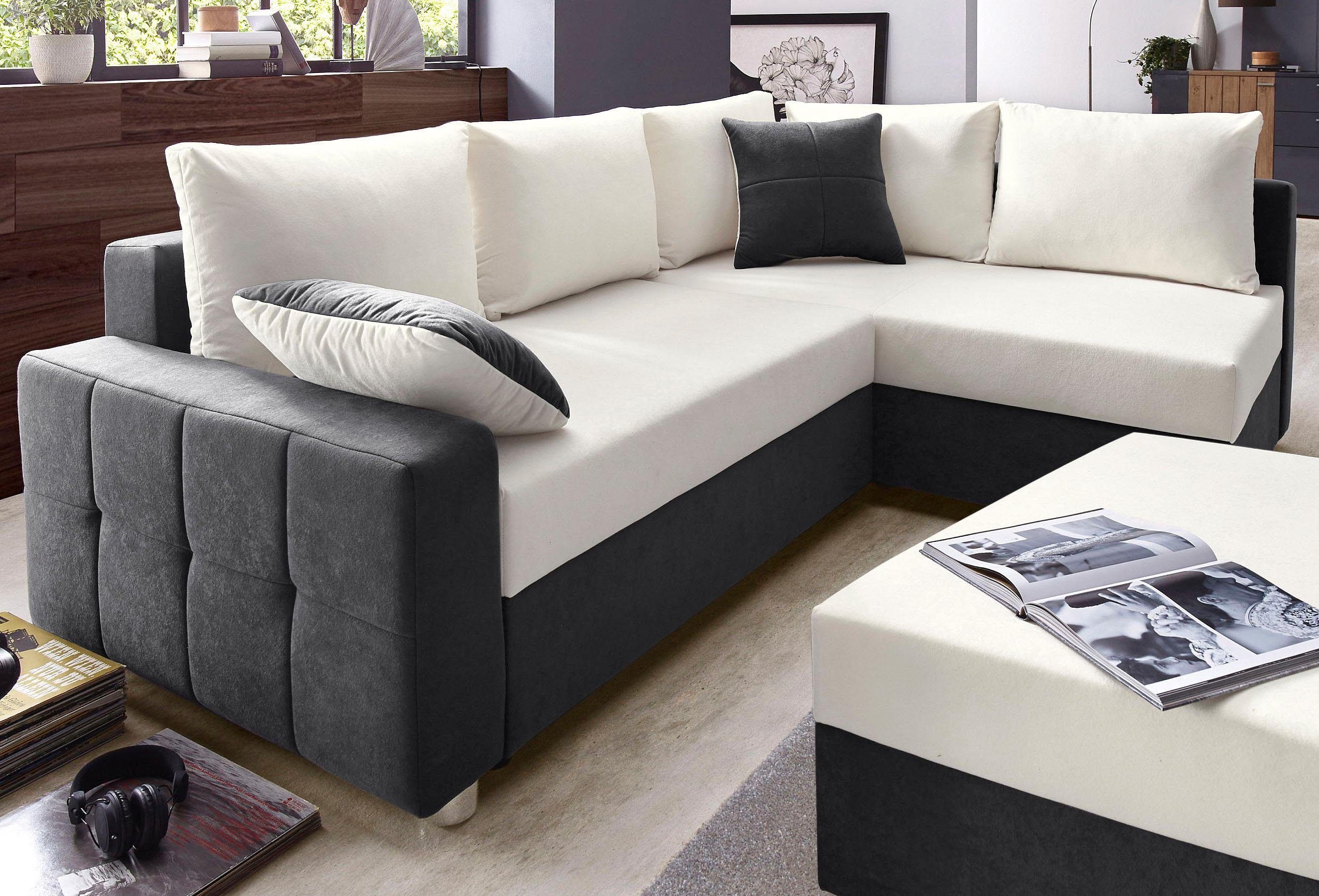 COLLECTION AB Hoekbank Parma L-vorm met slaapfunctie en binnenvering