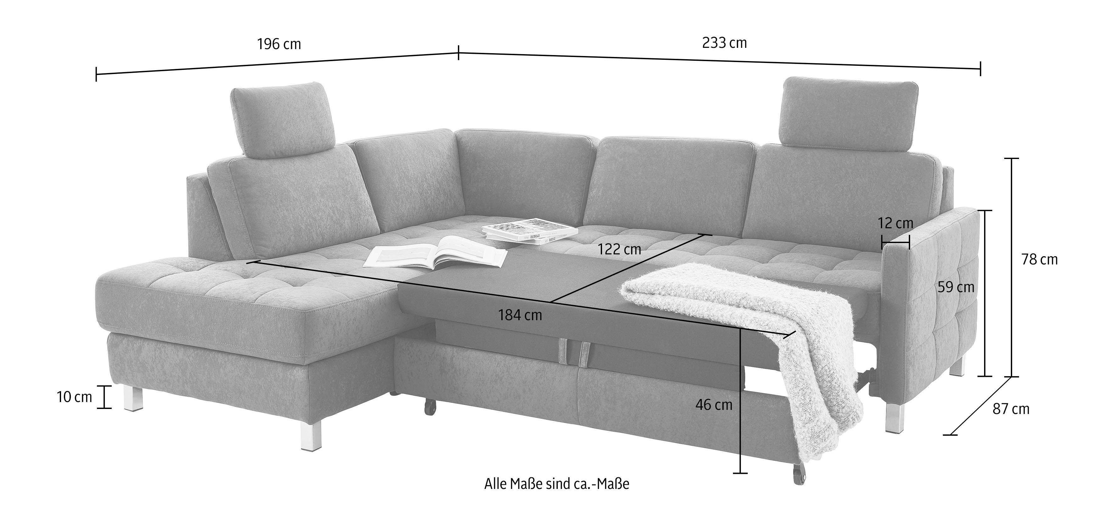 sit&more Hoekbank Pablo L-vorm optioneel met slaapfunctie