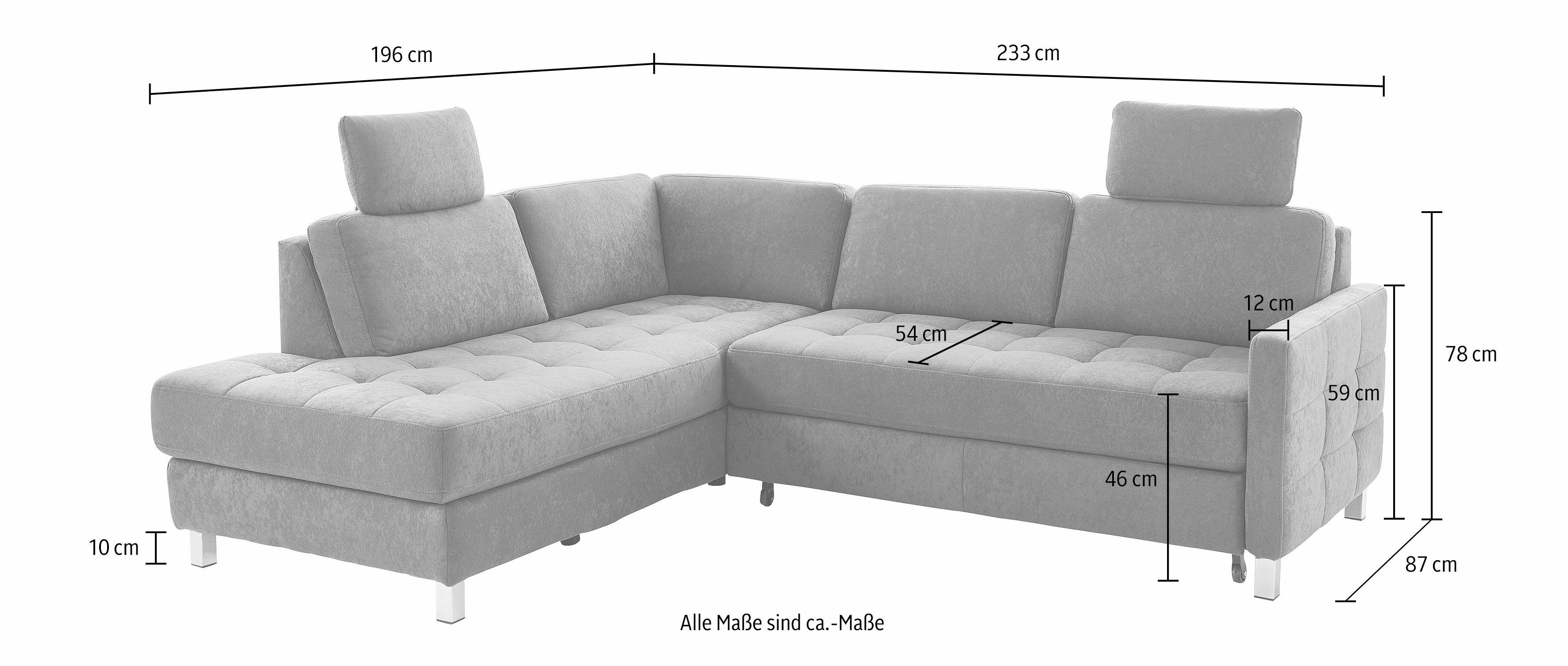 sit&more Hoekbank Pablo L-vorm optioneel met slaapfunctie