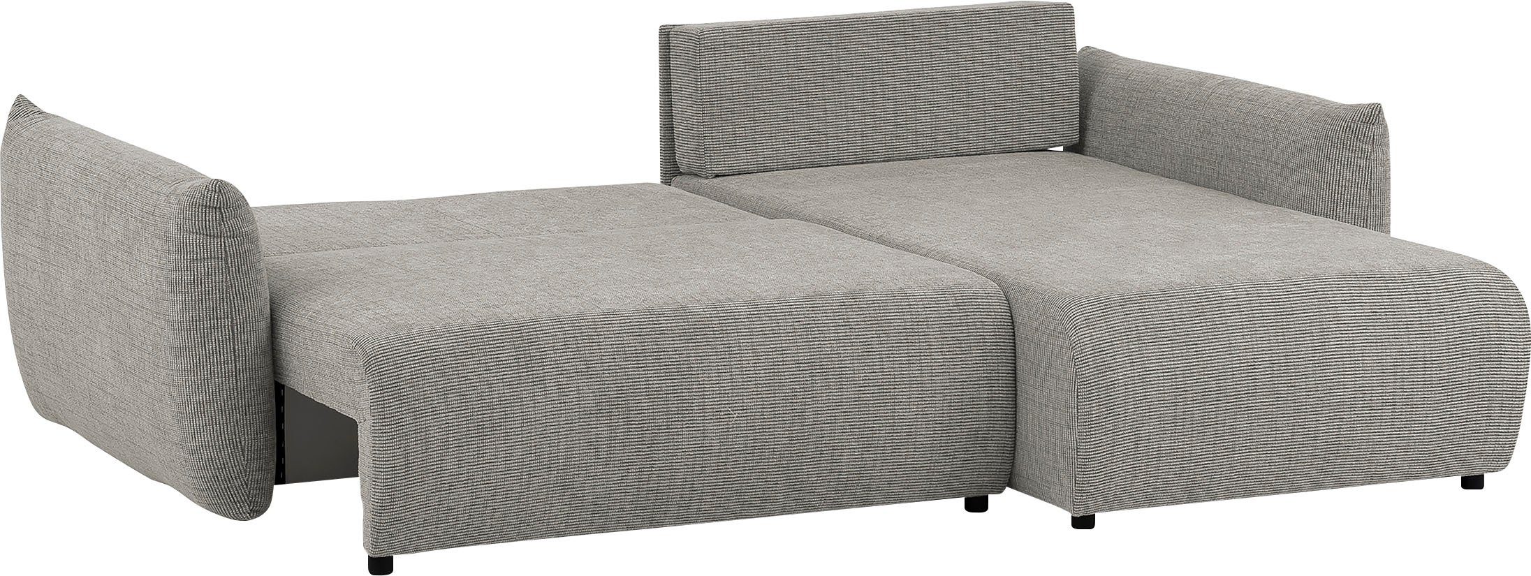 INOSIGN Hoekbank MAVAS bedbank met bedkist, L-model, ca. 257/127 cm (ligoppervlak 212/145 cm), ribfluweel, chenille, structuur
