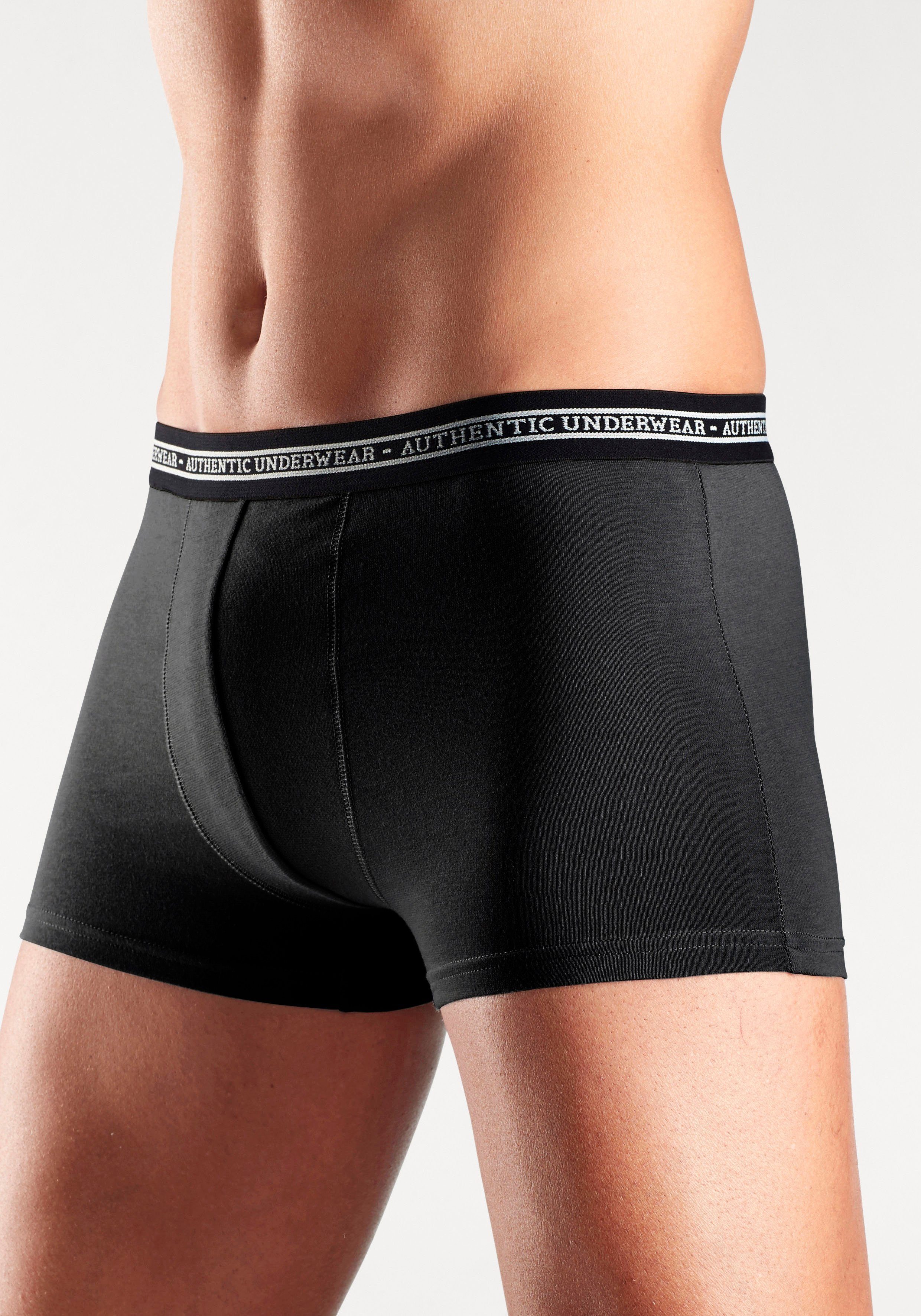 AUTHENTIC UNDERWEAR Boxershort voor heren zwarte weefband met logo-opschrift (set, 4 stuks)