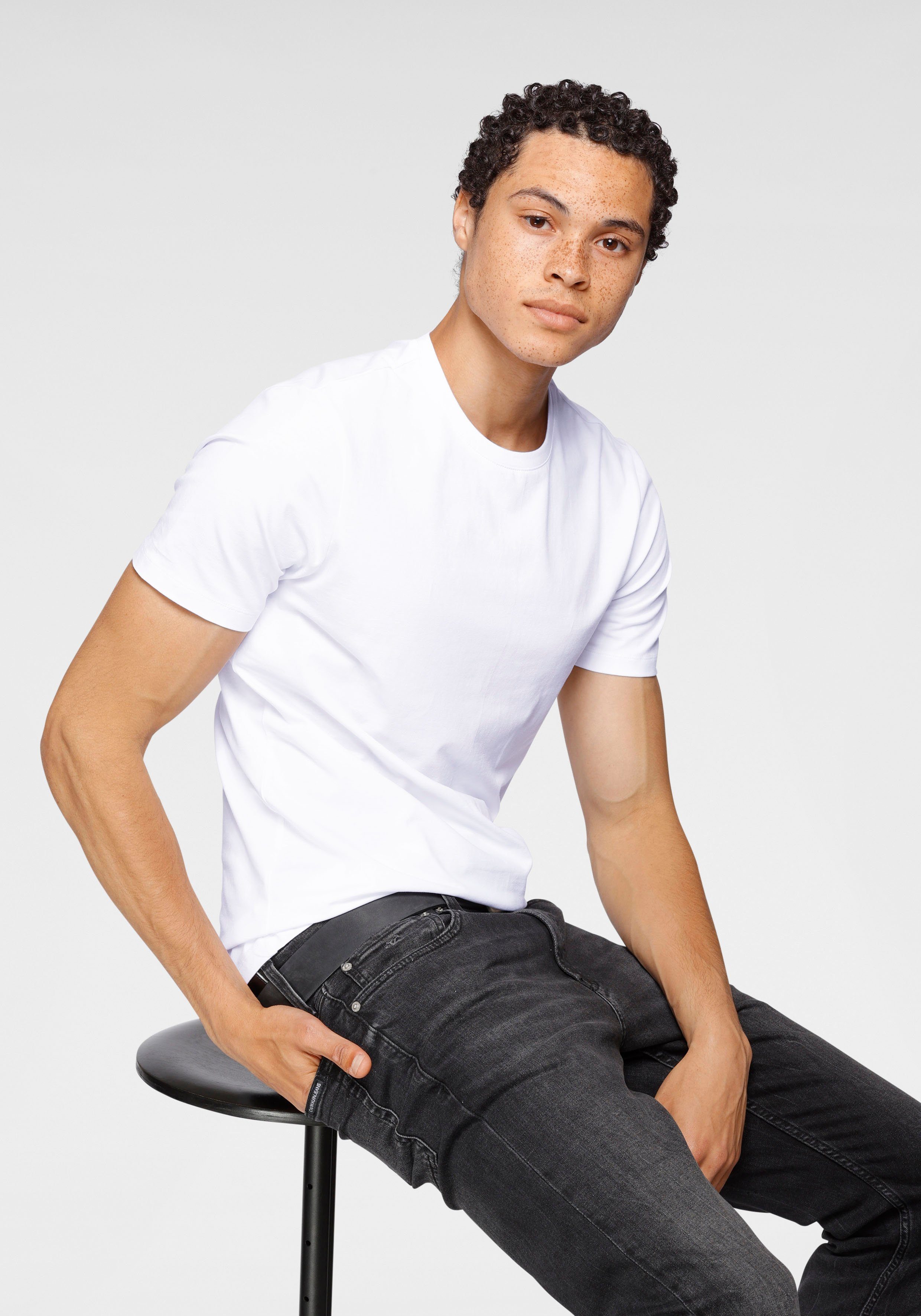 ONLY & SONS T-shirt BASIC LIFE SLIM O-NECK 2-PACK (2-delig, Set van 2)