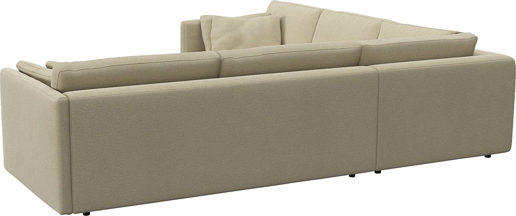 FLEXLUX Hoekbank Lovane, elegant en tijdloos, comfortabel, L-vorm Zacht en zeer comfortabel, grote zitdiepte op koudschuim, inclusief sierkussen