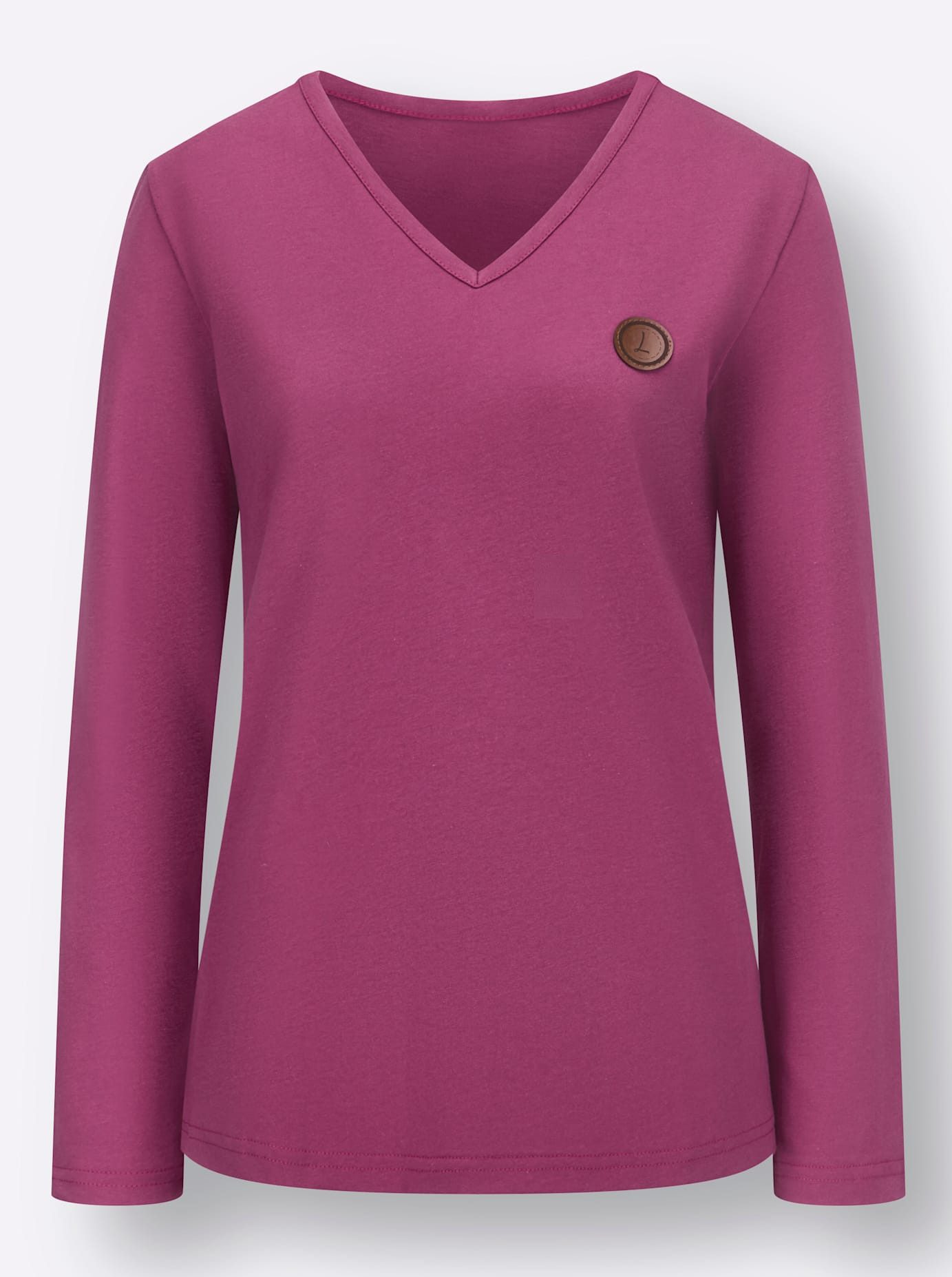 Casual Looks Shirt met V-hals Shirt (1-delig)