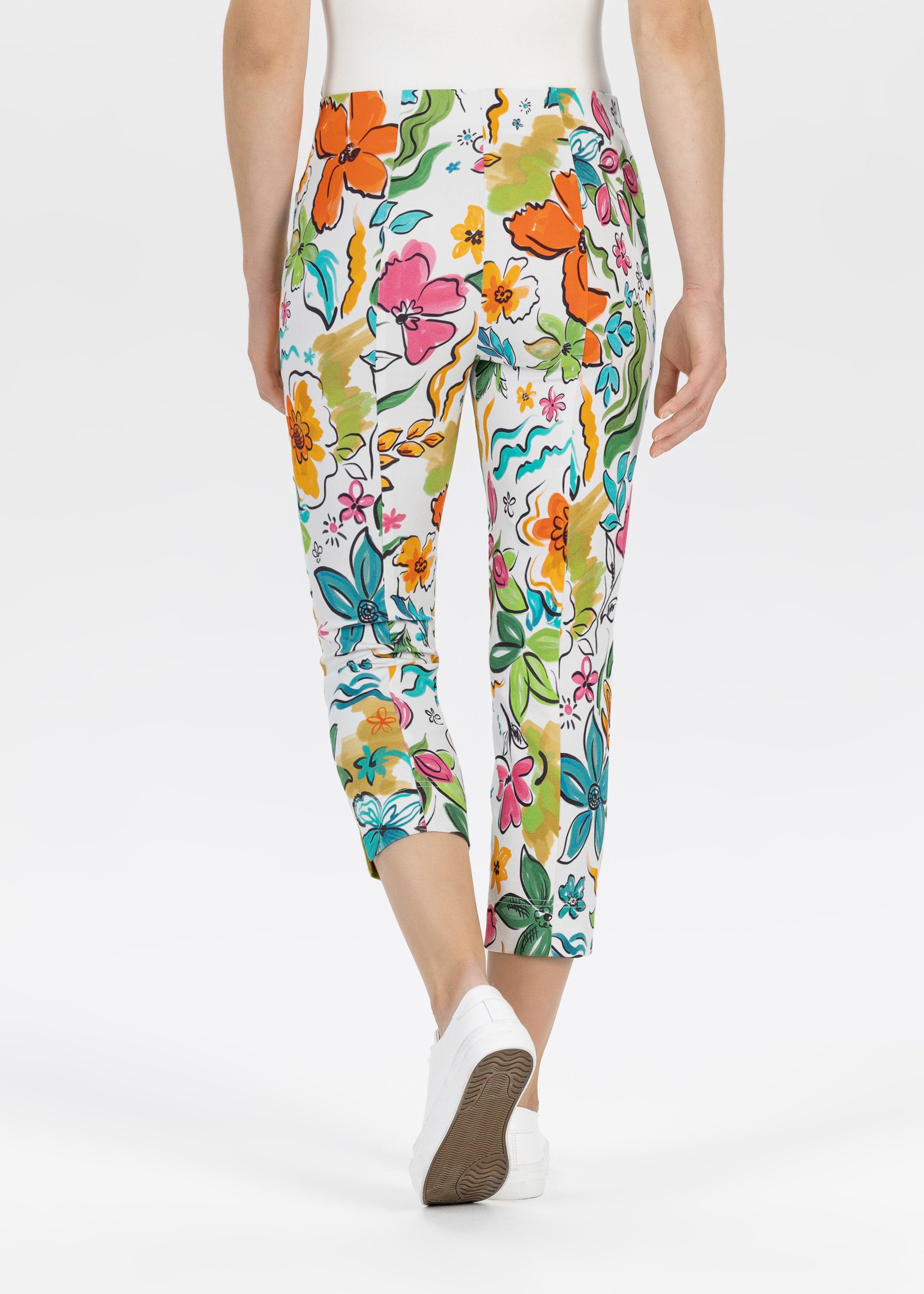 Stehmann 3/4 broek met een bloemmotief