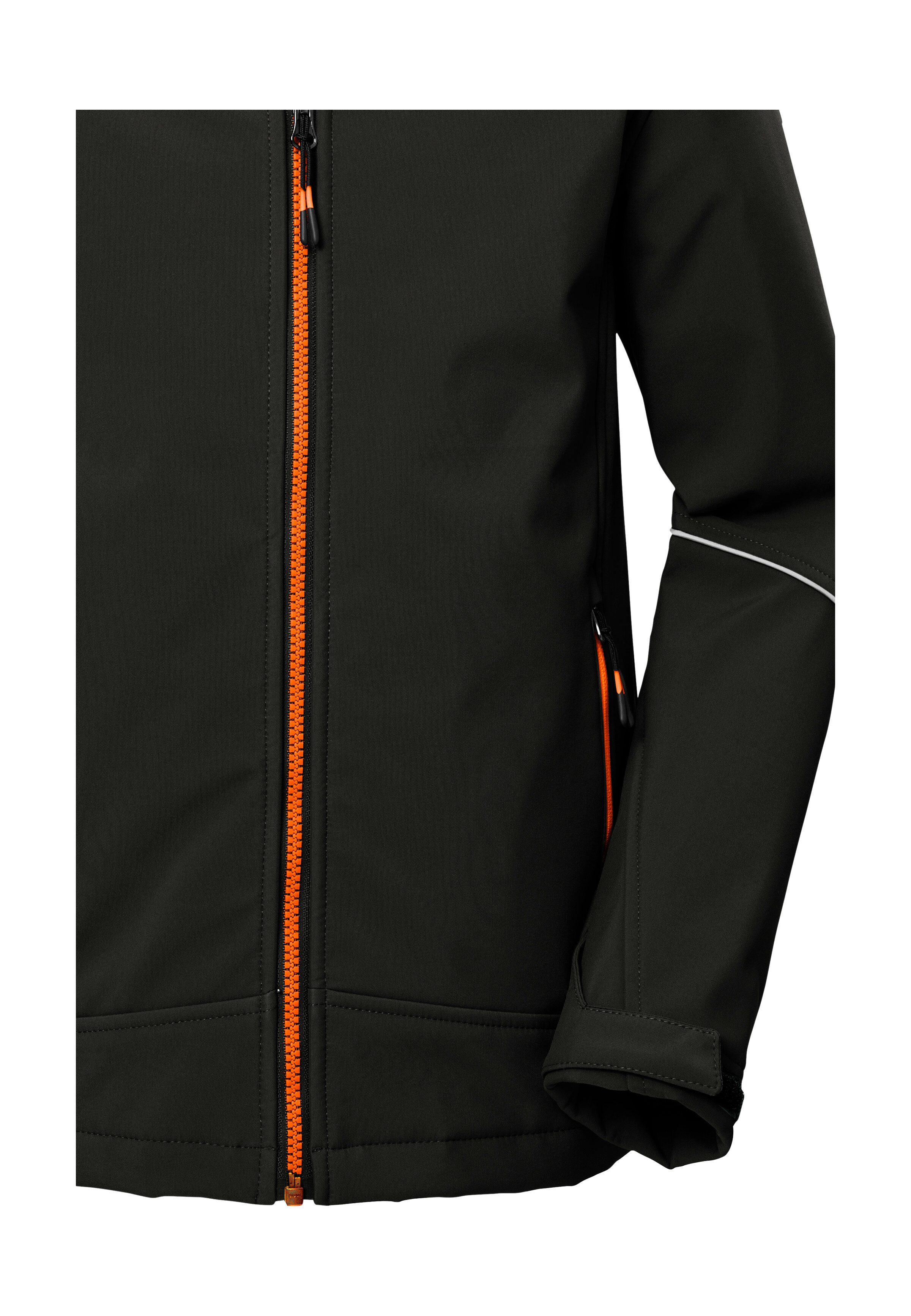 Killtec Softshell-jack KOW 366 BYS SFTSHLL JCKT Waterafstotende softshelljack met fleece capuchon en reflectoren