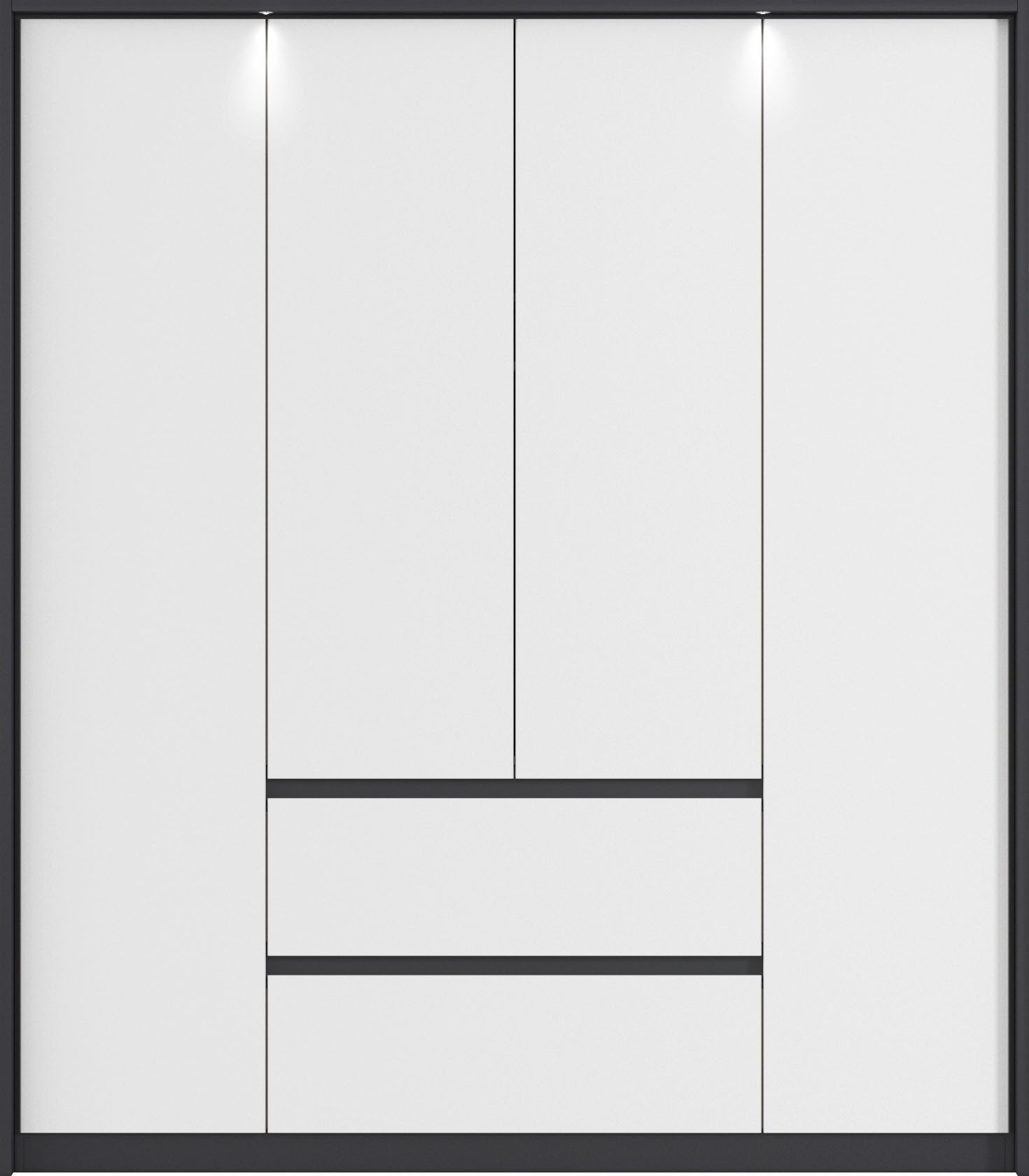 rauch Draaideurkast Mainz met passe-partout optioneel met verlichting, buitendeuren met push-to-openfunctie