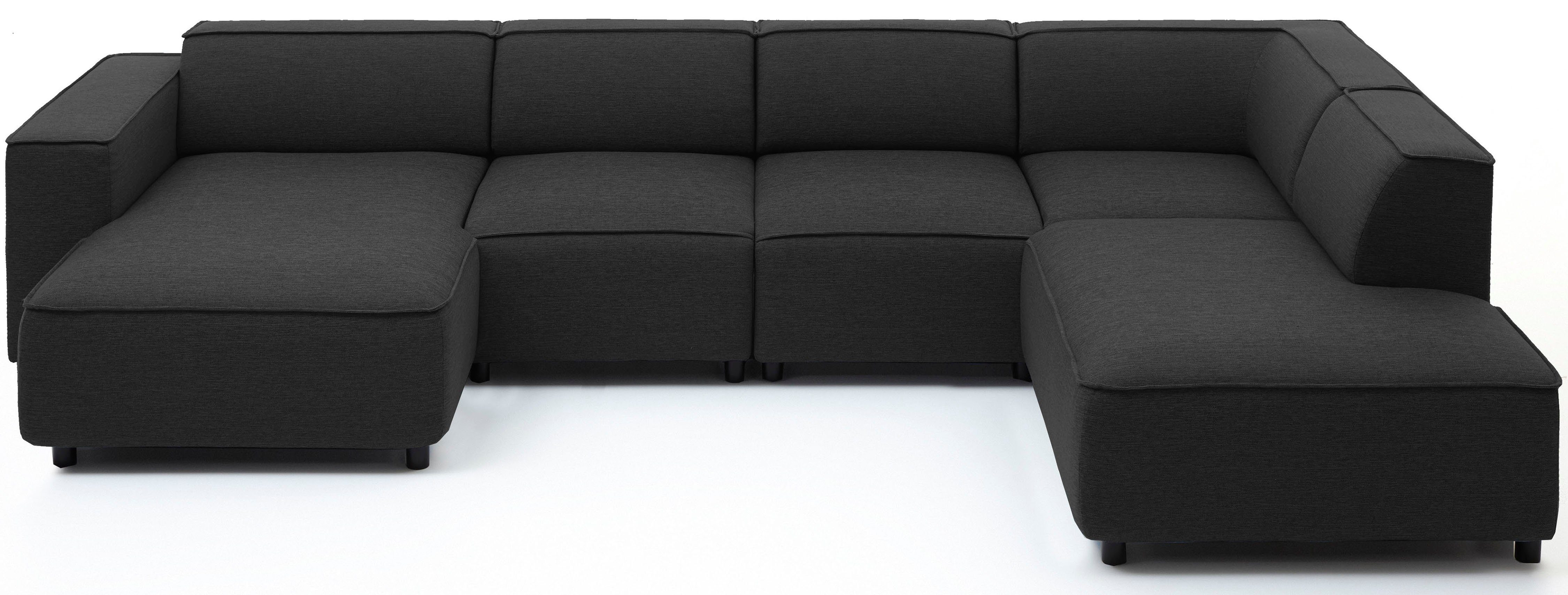 ATLANTIC home collection Zithoek Bulky U-vorm in u-model en xxl-zitoppervlak, modulair gemonteerd