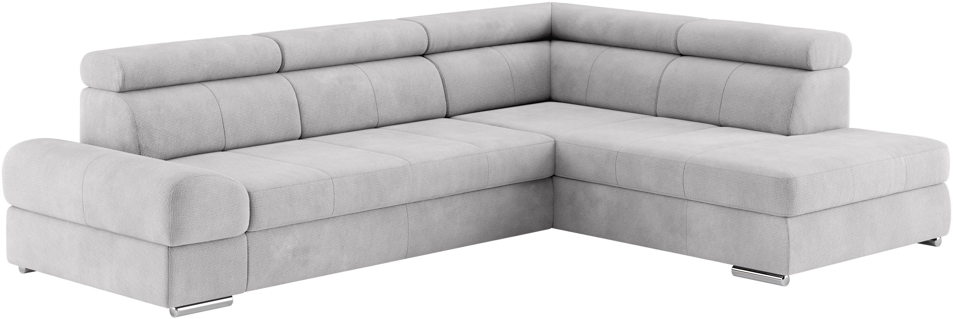 sit&more Hoekbank Broadway L-vorm met verstelbare hoofdsteunen, naar keuze met slaapfunctie