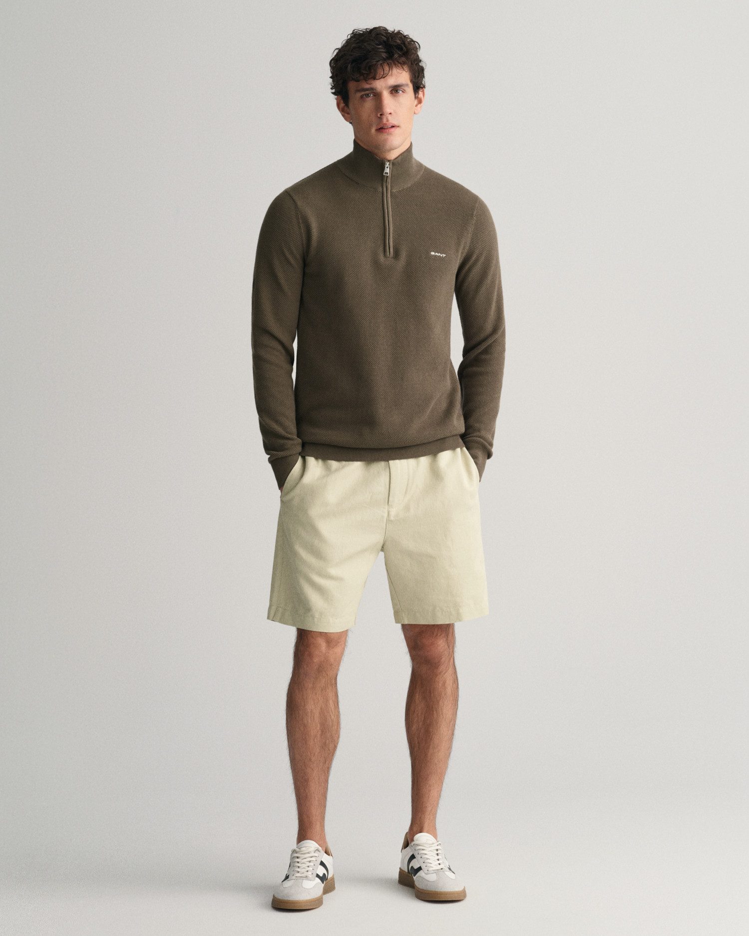 Gant Schipperstrui COTTON PIQUE HALF ZIP