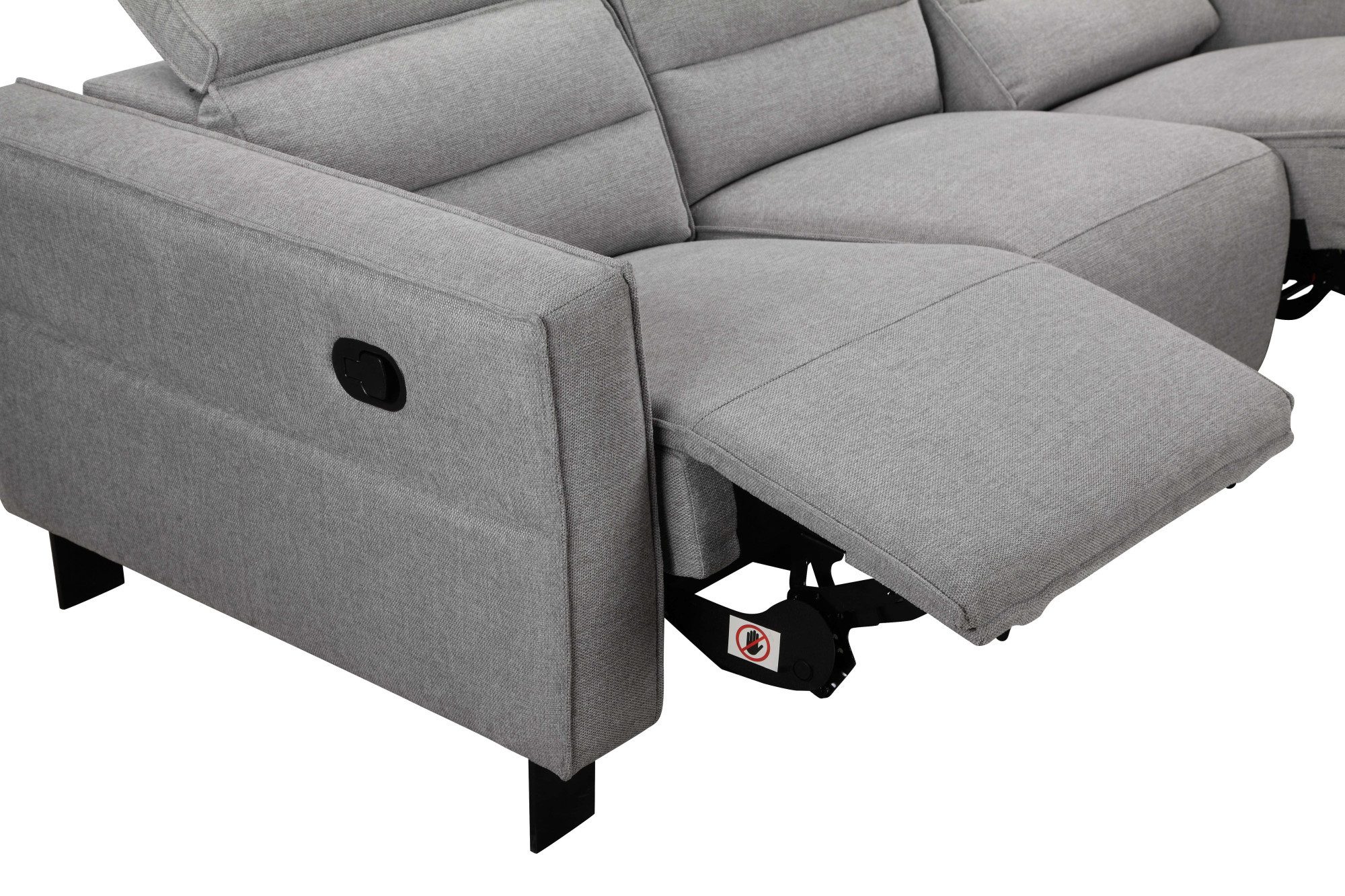Places of Style 3-zitsbank Carpari, 224 cm, handmatige of elektrische relaxfunctie in 2 zitplaatsen